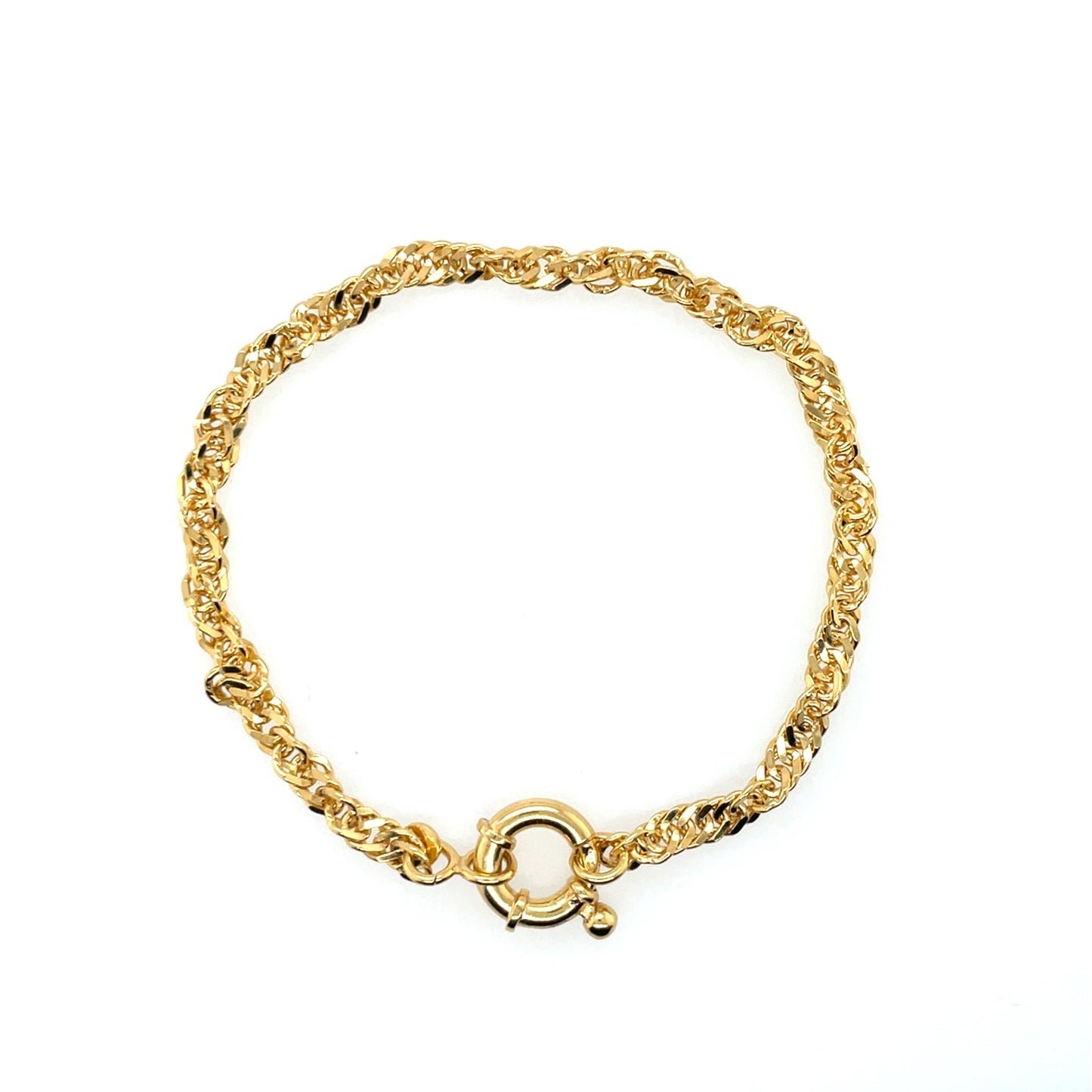 Silver Gold-plated Twist Bracelet 19cm GL1480