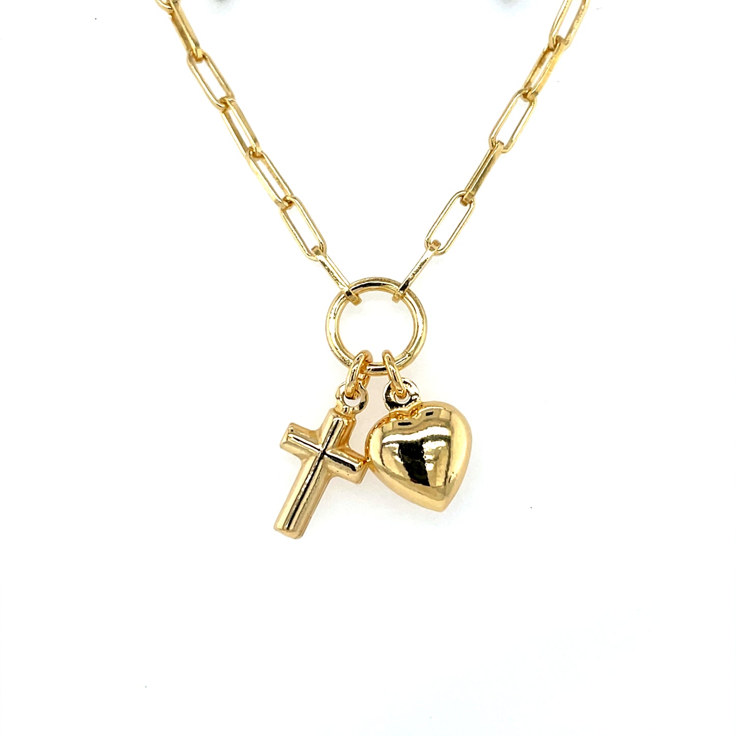 Silver Gold-plated Faith & Love Necklet GL1987