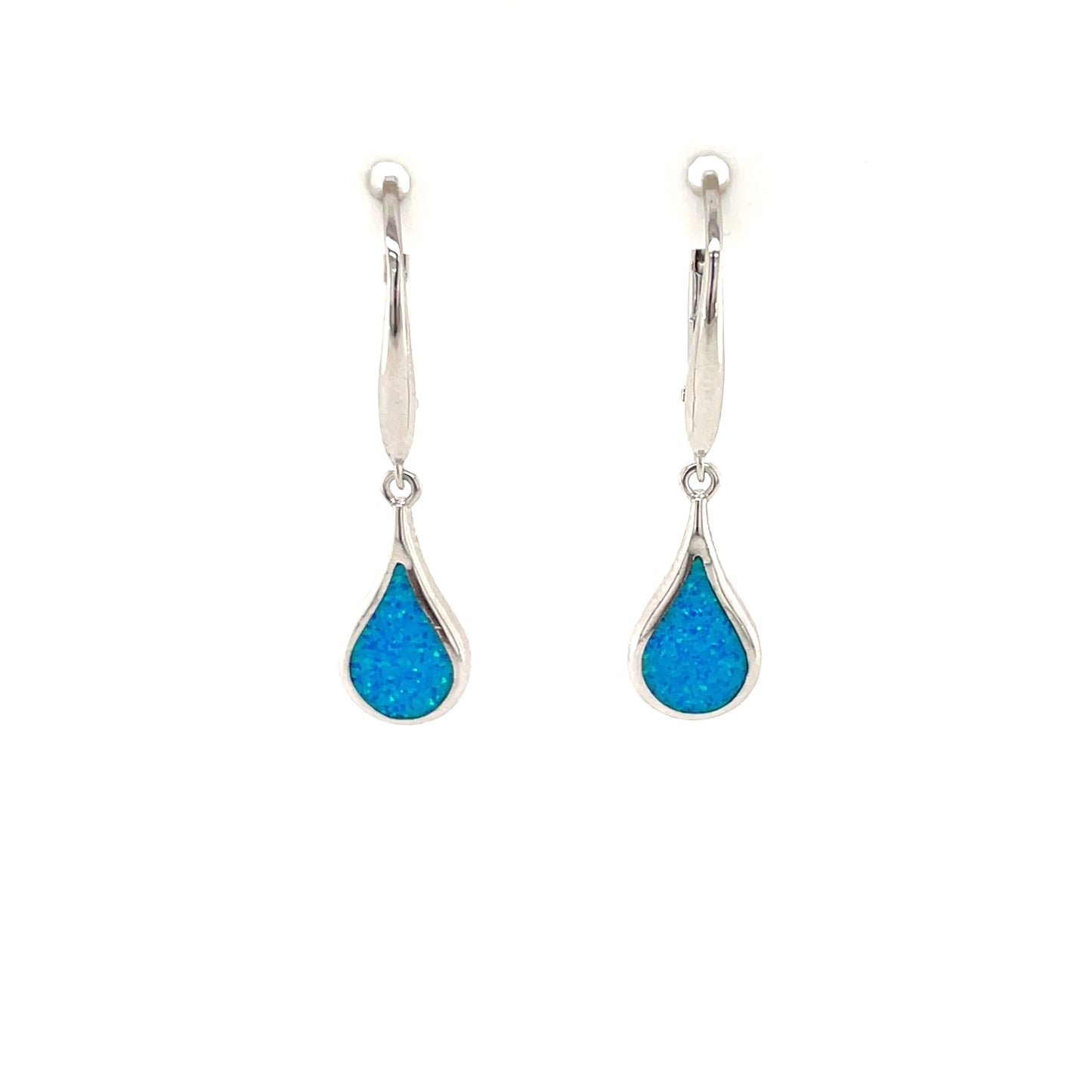 Sterling Silver Blue Opal Pendant & Earring Set GL2015