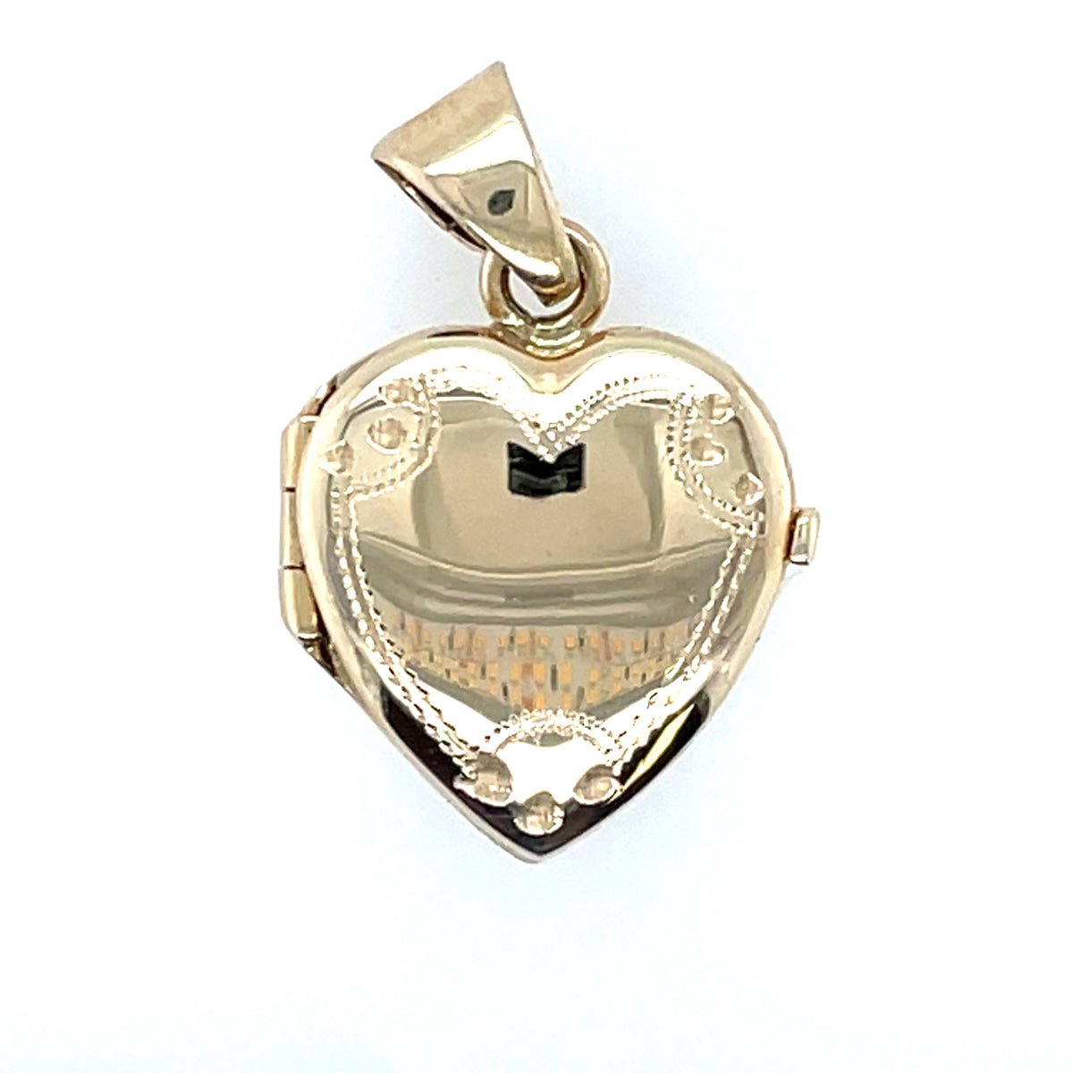 9ct Gold Engraved Heart Locket GL046 D