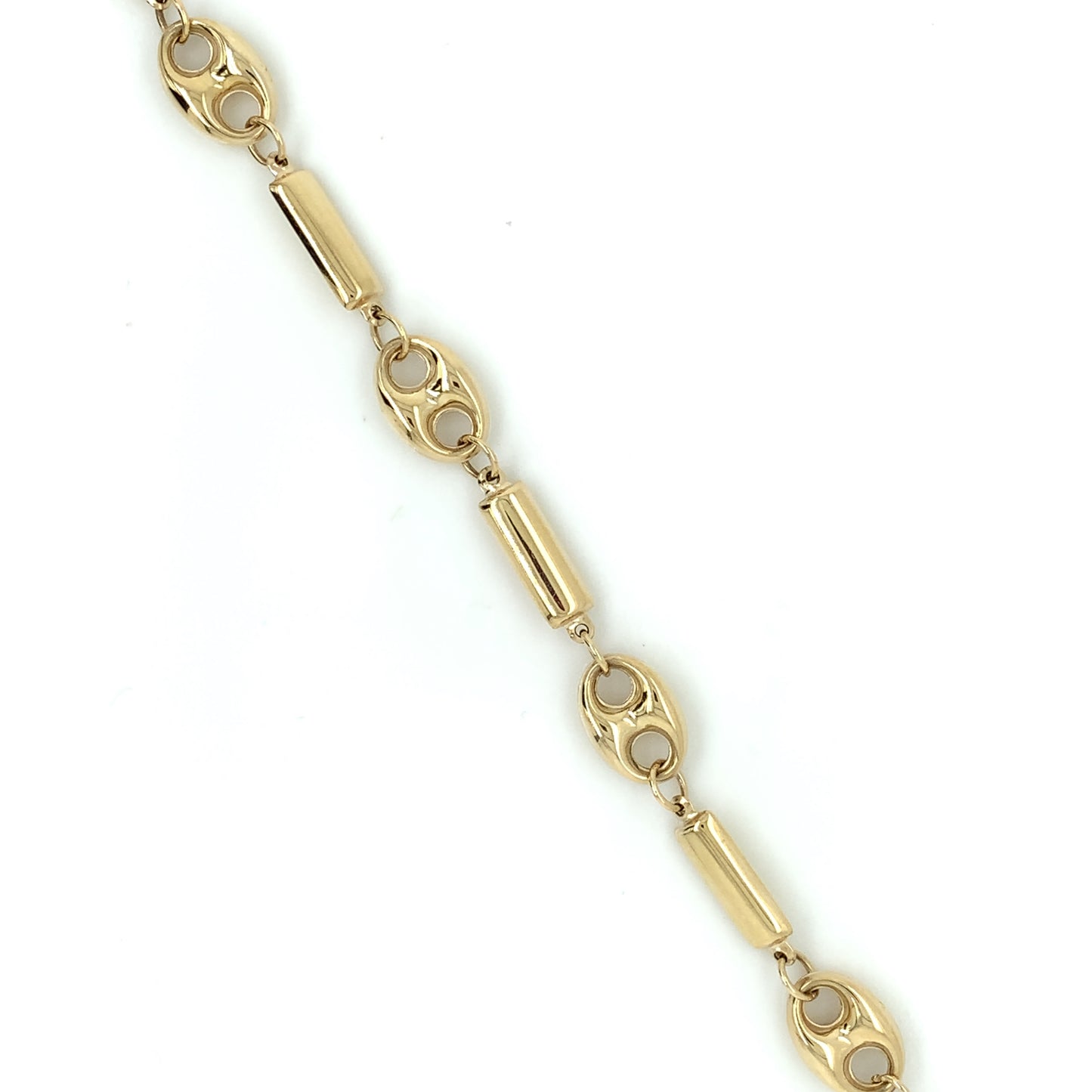 9ct Gold Barrel Link Bracelet GB405