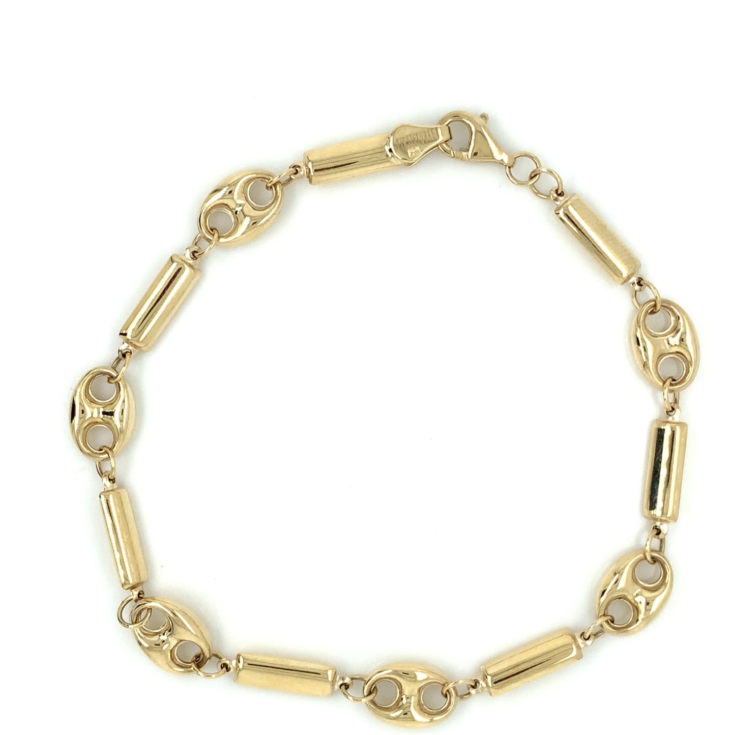 9ct Gold Barrel Link Bracelet GB405