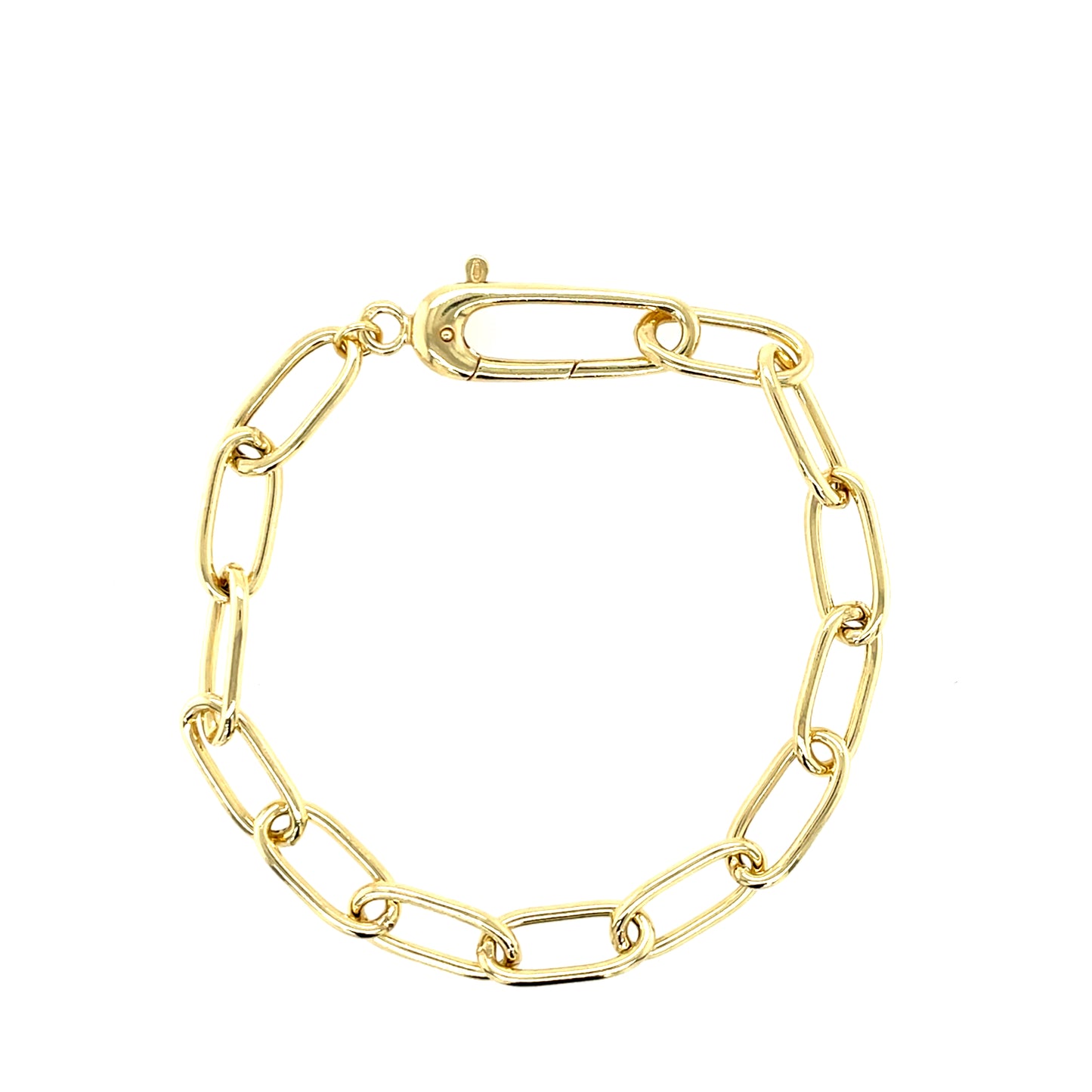 Silver Gold-plated Oblong Link Bracelet GL1593