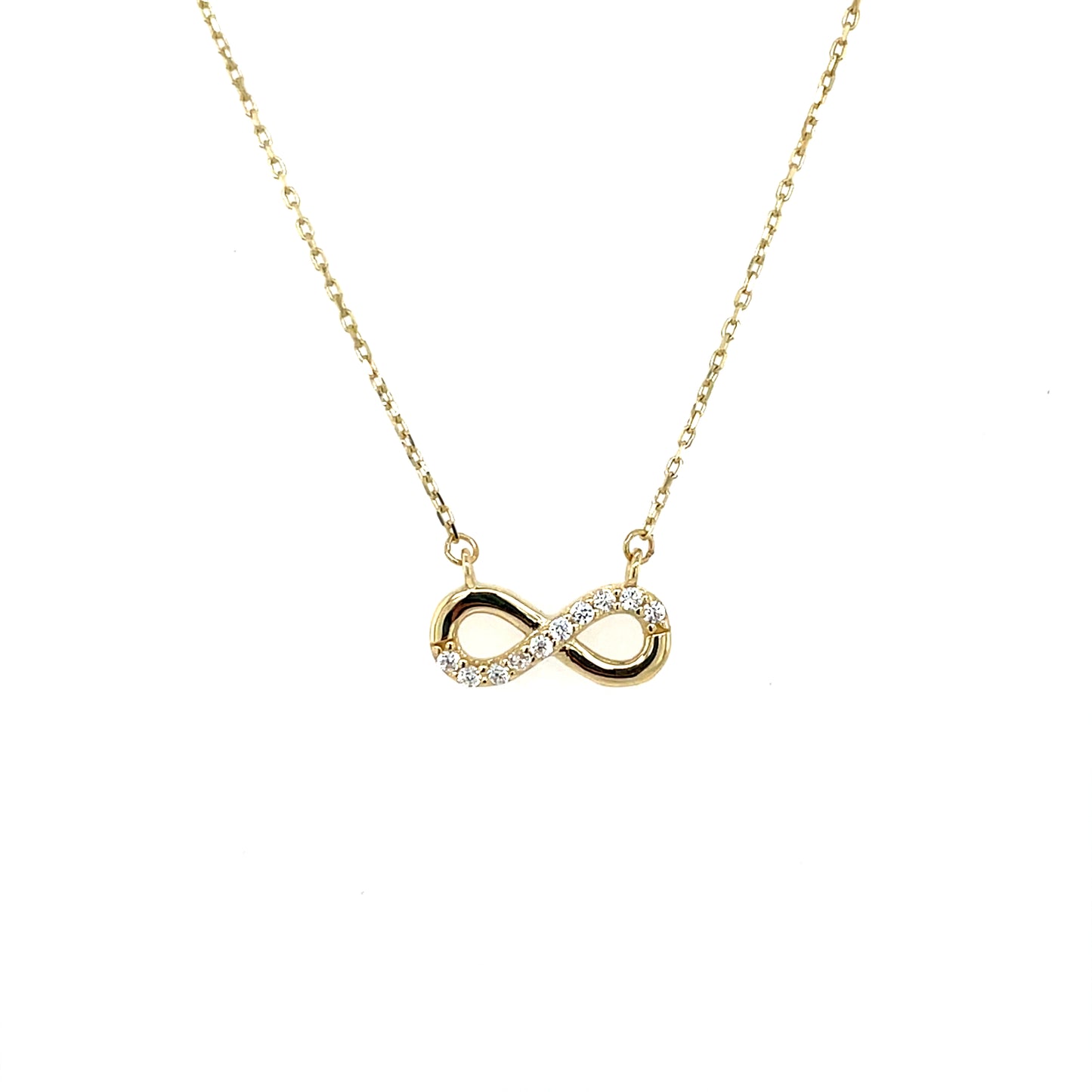 9ct Gold CZ Infinity Necklet GPZ442