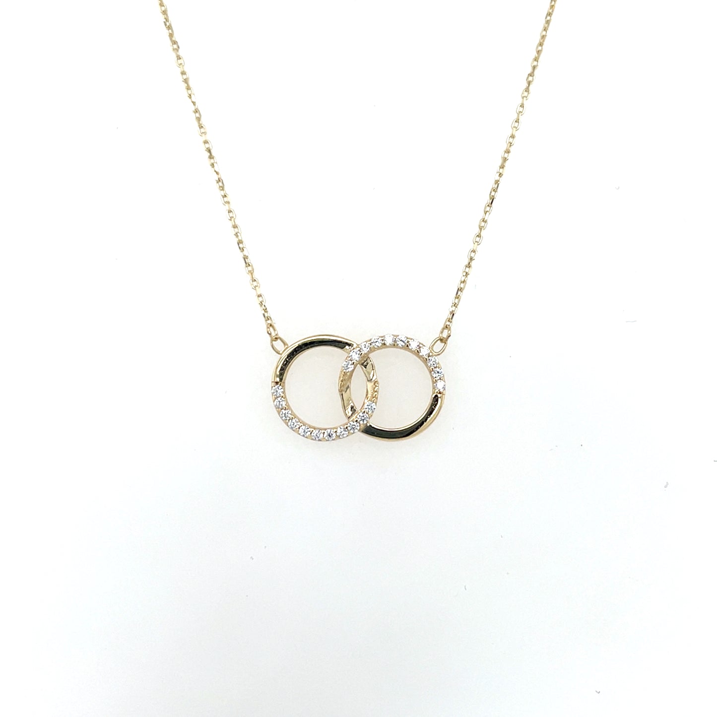 9ct Gold CZ Interlocking Circles Pendant GPZ466
