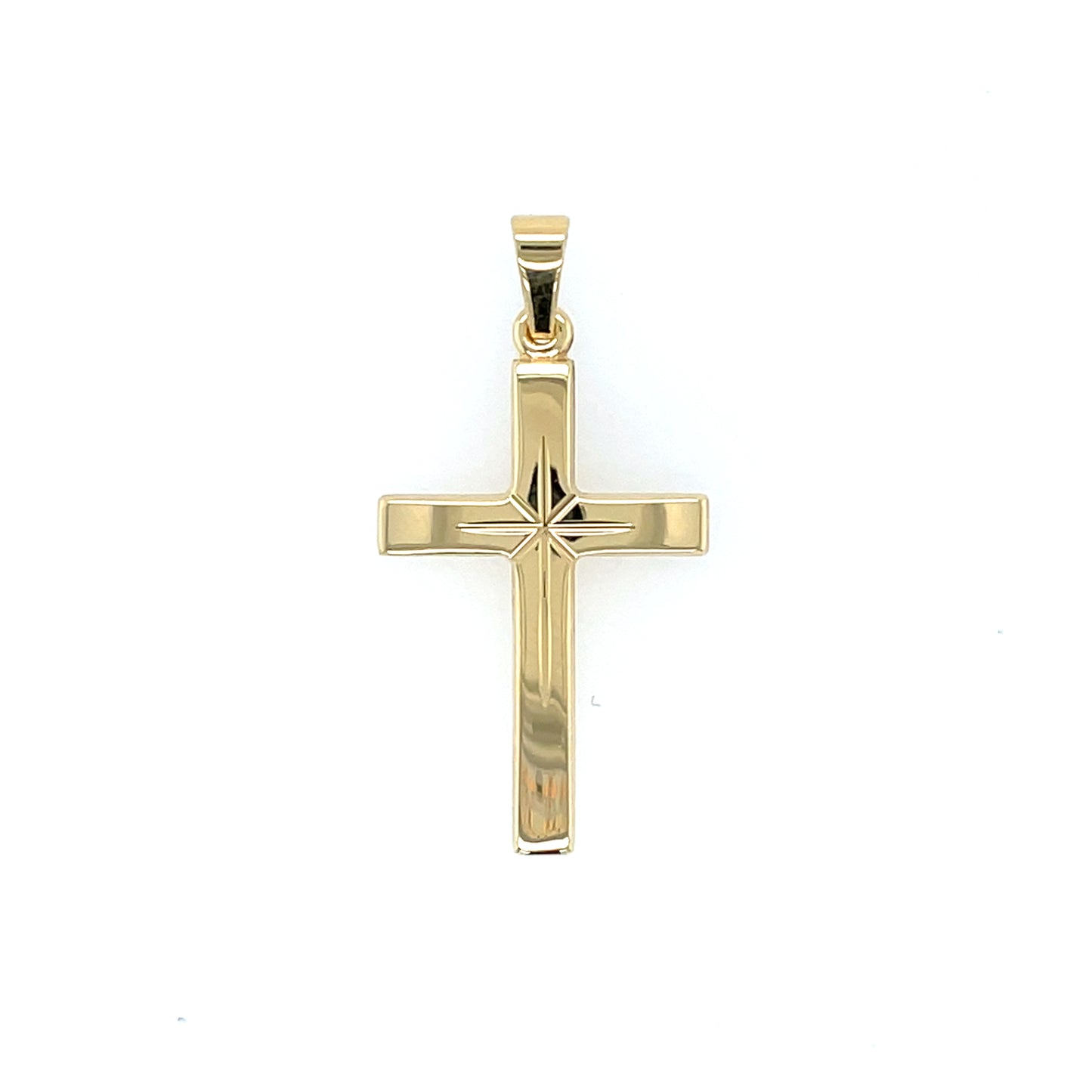 9ct Yellow Gold Polished Star Cross GP864
