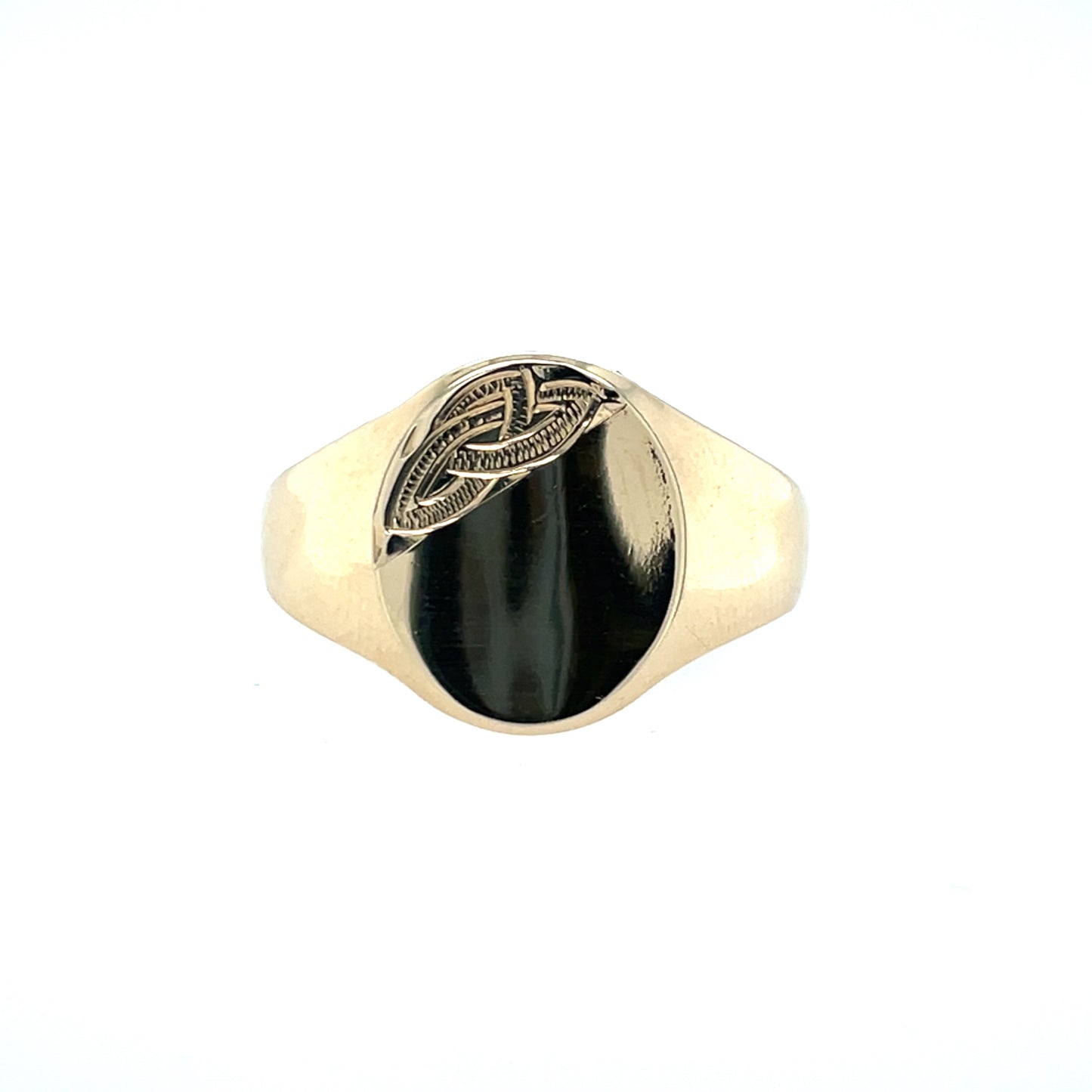 9ct Gold Gents Oval Signet Ring GR456