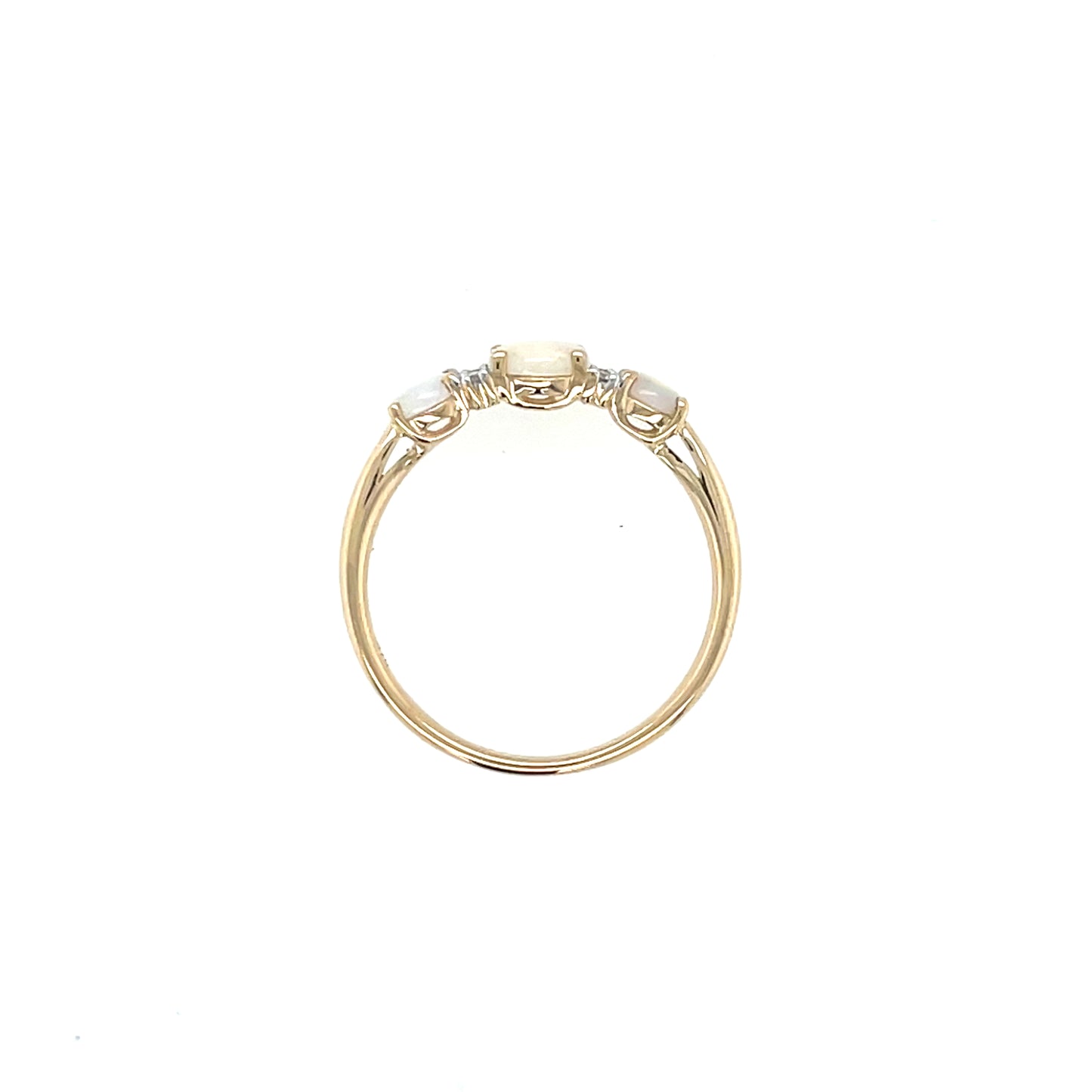 9ct Gold Real Opal & Diamond Ring GRL81