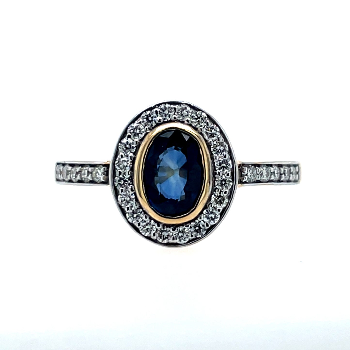 18ct Gold Sapphire & Diamond Pavé Cluster Ring GRS161
