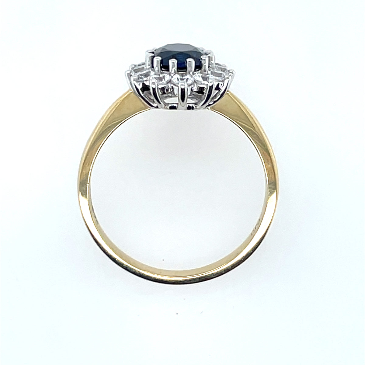 9ct Gold Created Sapphire & CZ Cluster Ring GRS293