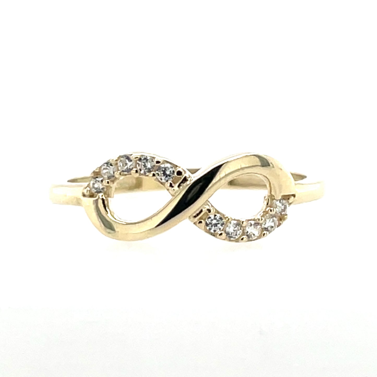 9ct Gold CZ Infinity Ring GRZ393