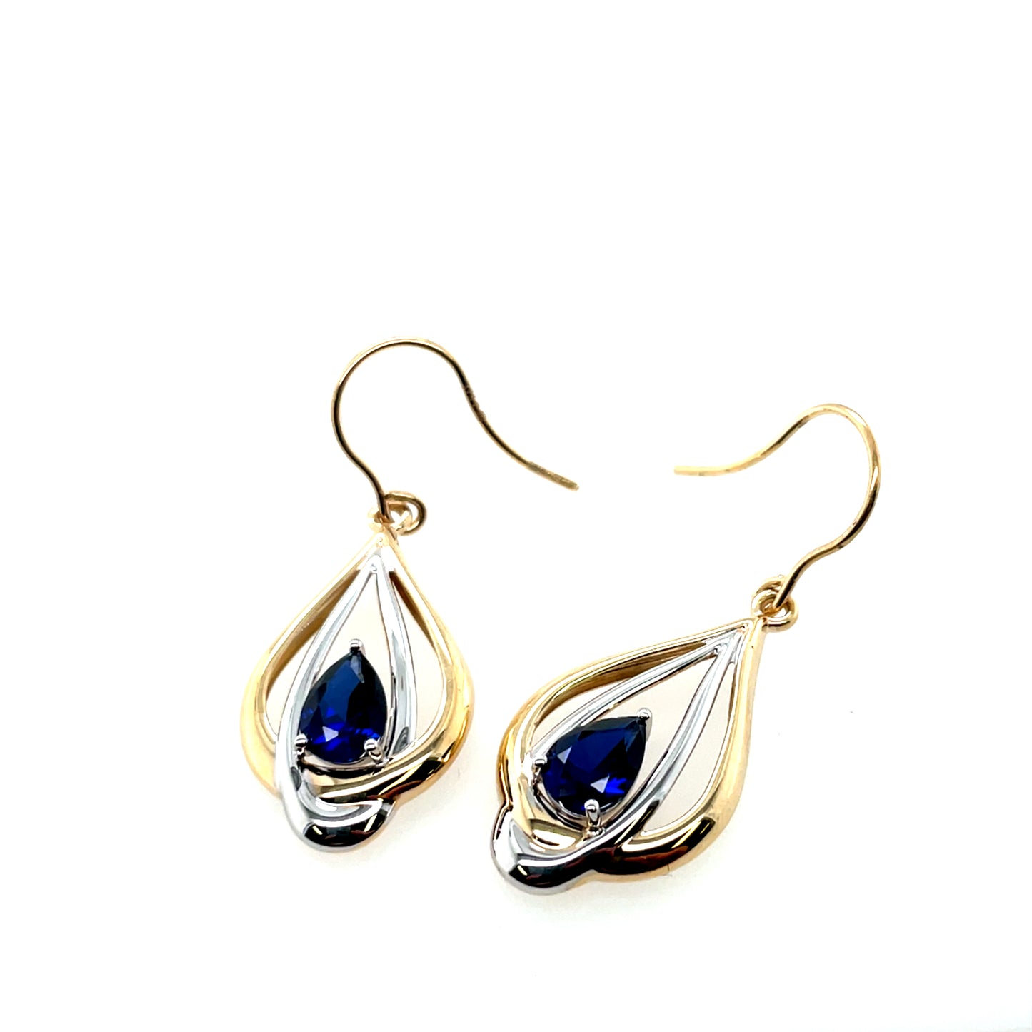 9ct Gold Sapphire Teardrop Earrings GES111