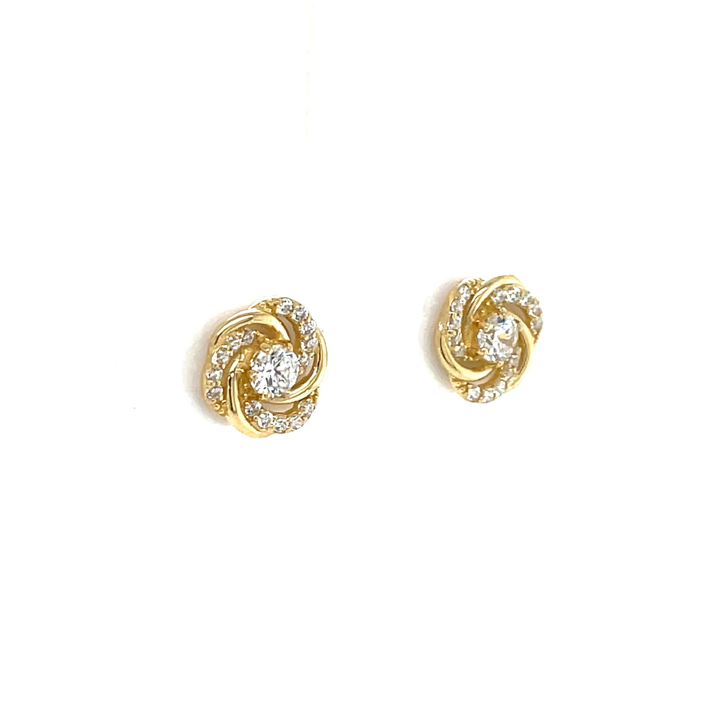 9ct Gold CZ Knot Stud Earrings GEZ776