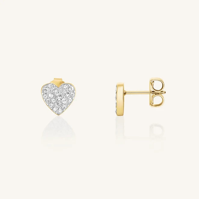 Rosefield Pavé Heart Stud Earrings JEPHG J1275