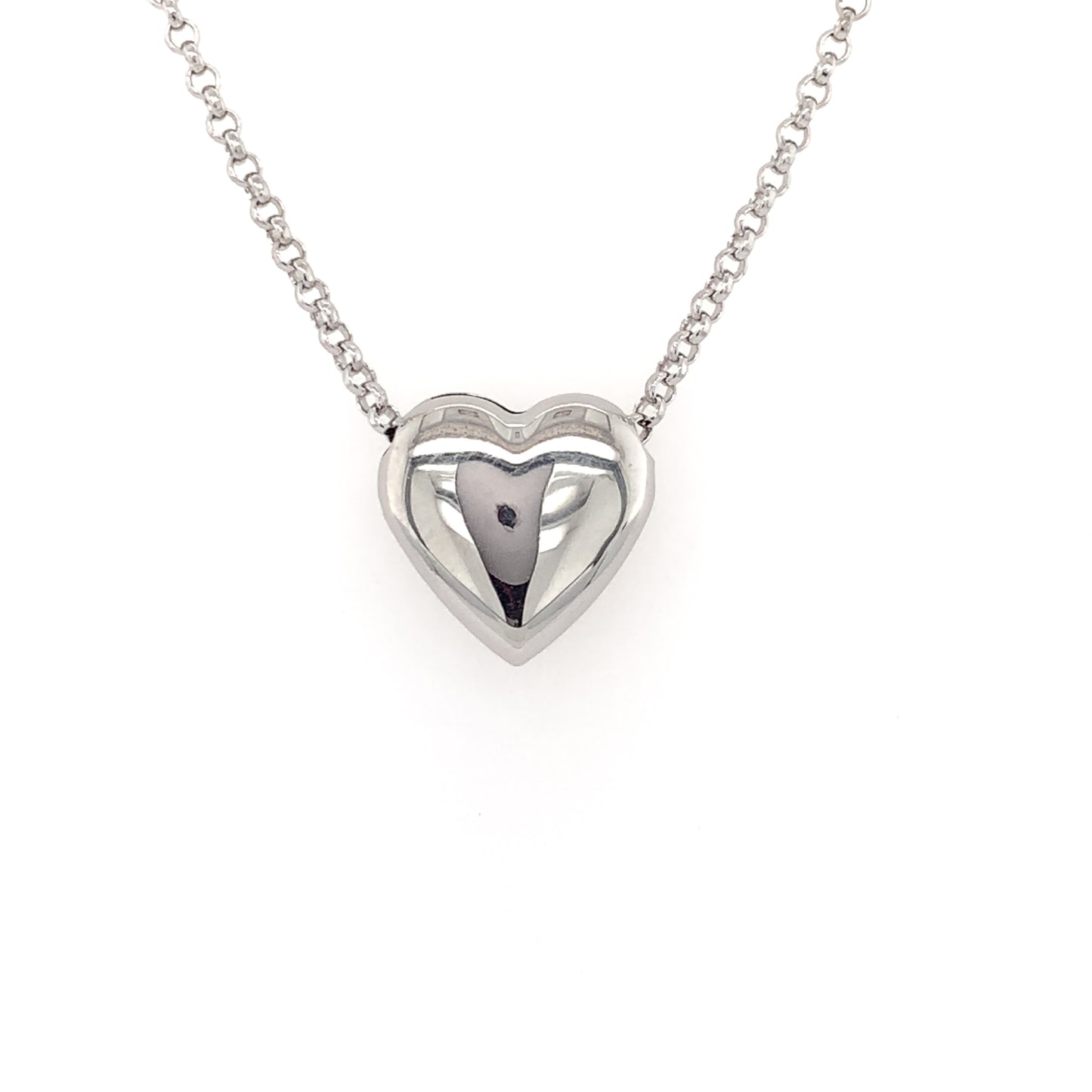 Sterling Silver Puffed Heart Pendant JES193