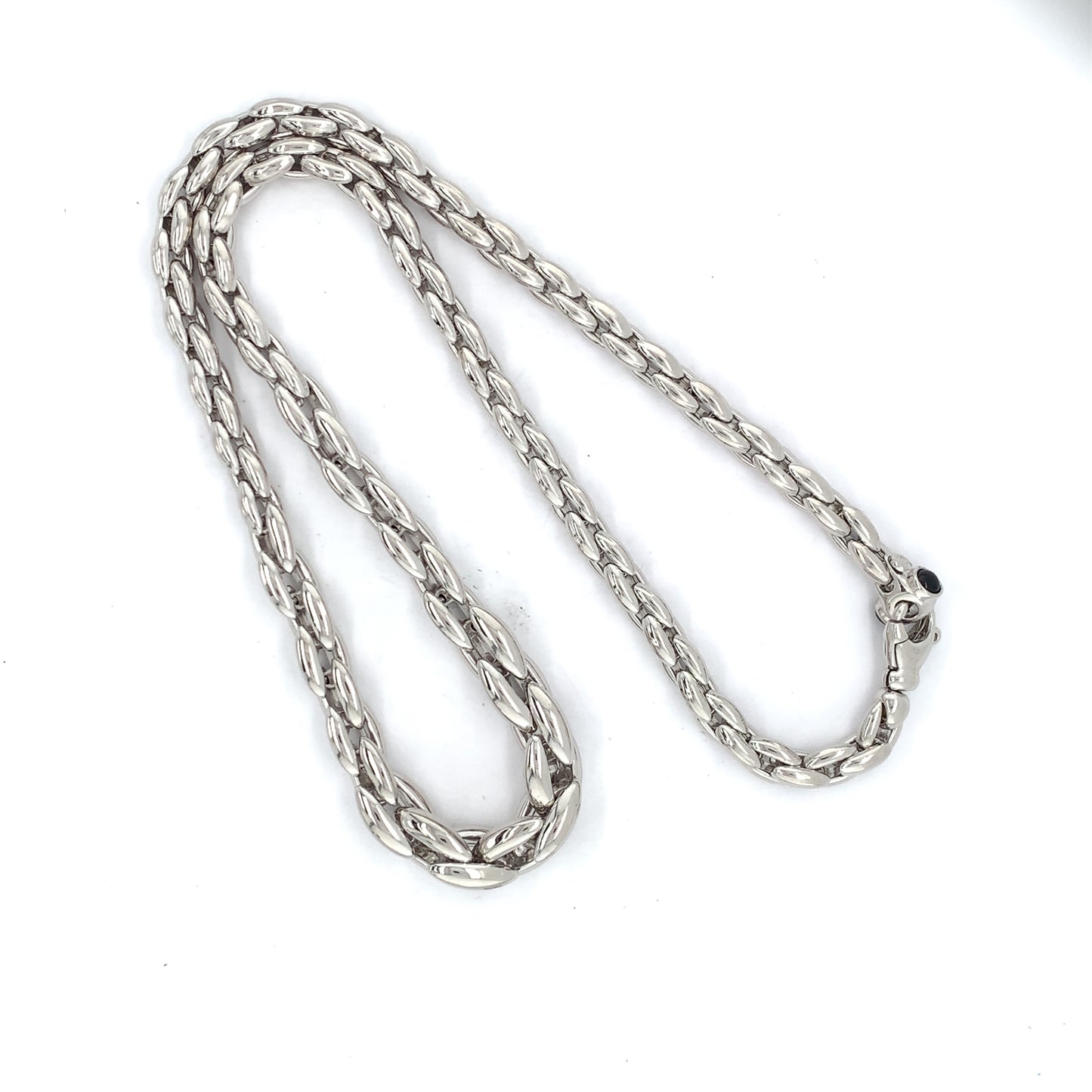 Sterling Silver Graduated Italian Marquise Link Necklace JES32N/S