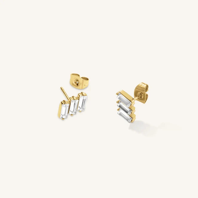 Rosefield Pearl Halo Stud Earrings JETBG J1127
