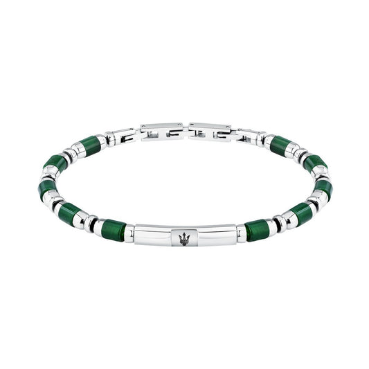 MASERATI JEWELS ICONIC BRACELET GREEN AGATE & IP BLACK JM334AVD48