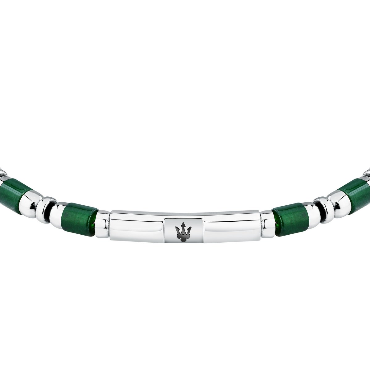 MASERATI JEWELS ICONIC BRACELET GREEN AGATE & IP BLACK JM334AVD48