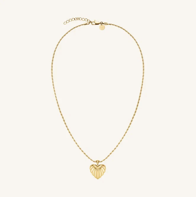 Rosefield Ridged Heart Necklace JNHPG J1007