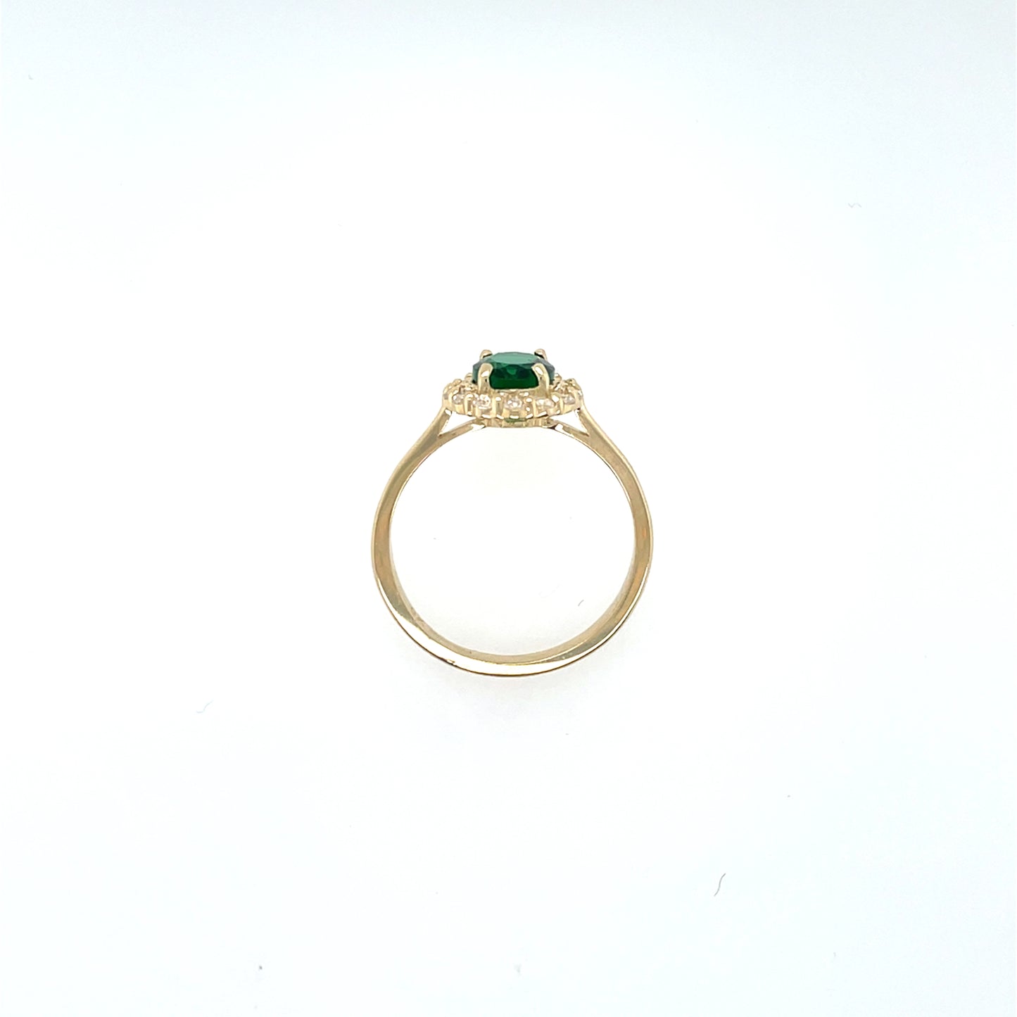 9ct Gold Green CZ Oval Cluster Ring GRE145