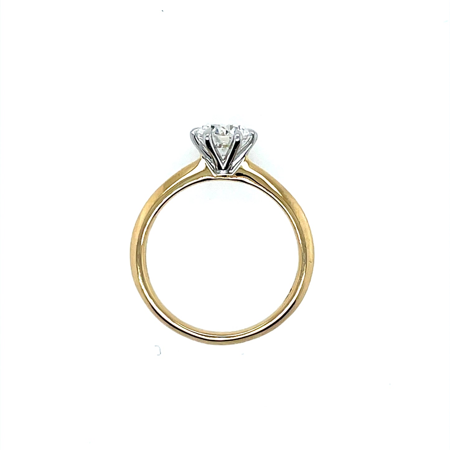 9ct Yellow Gold Lab Grown 1.00ct Round Brilliant Diamond Ring Z241