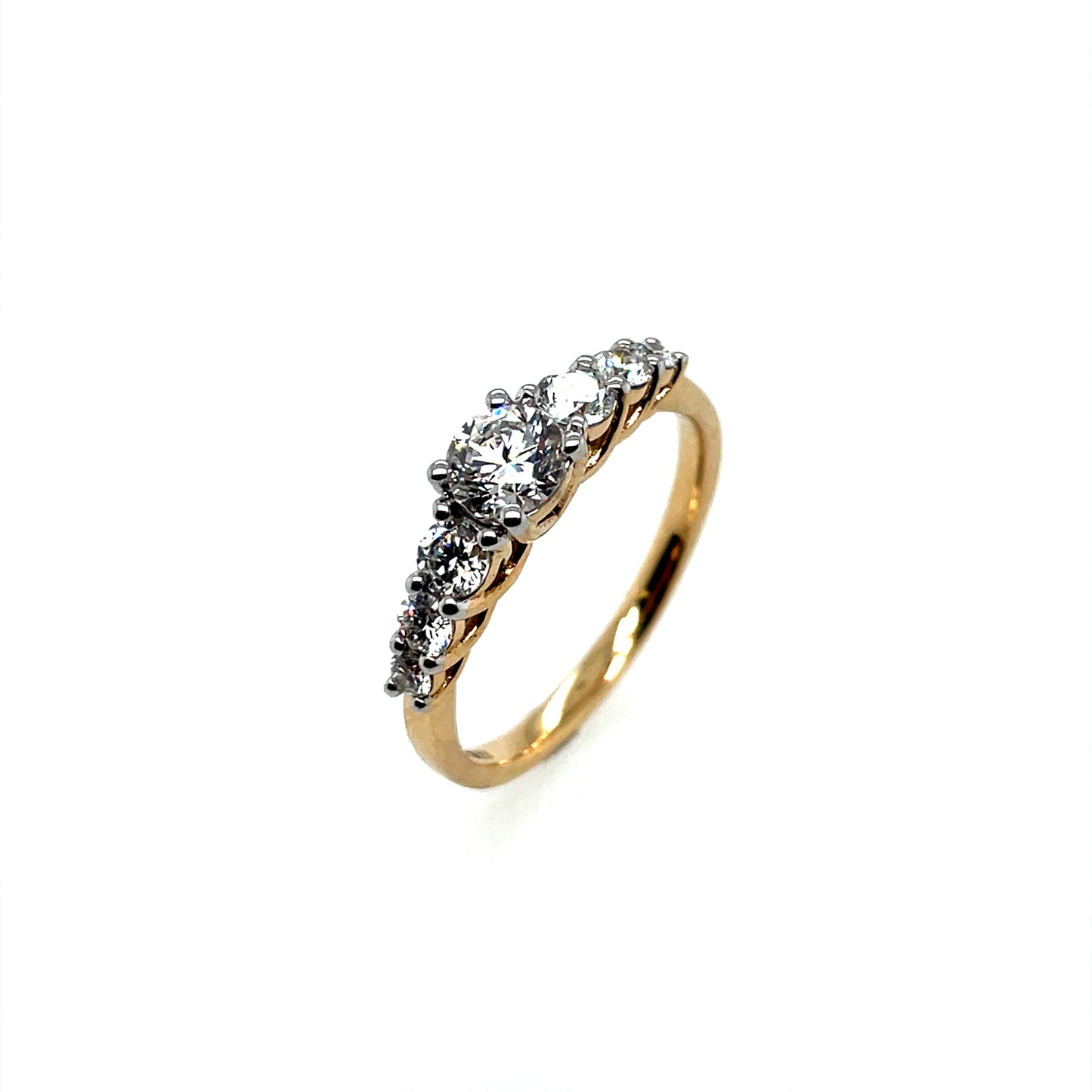 9ct Yellow Gold Lab Grown 1.00ct 7Stone Graduated Diamond Ring X145