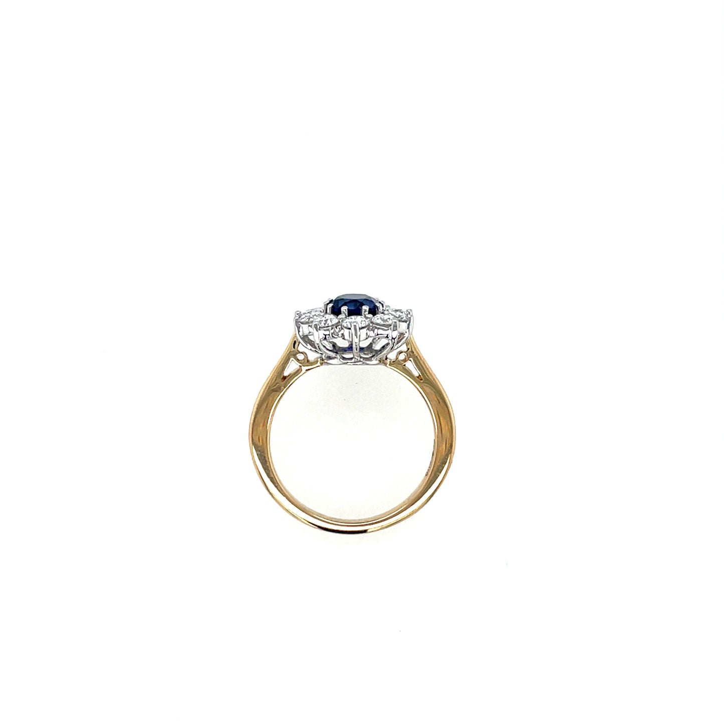 9ct Gold Lab Grown Sapphire & Diamond 1.00ct Cluster Ring GRS281