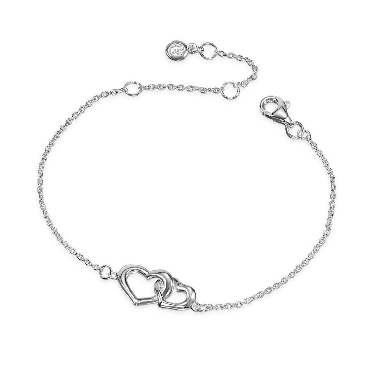 Little Star Silver Dila Double open heart Bracelet LSB0513