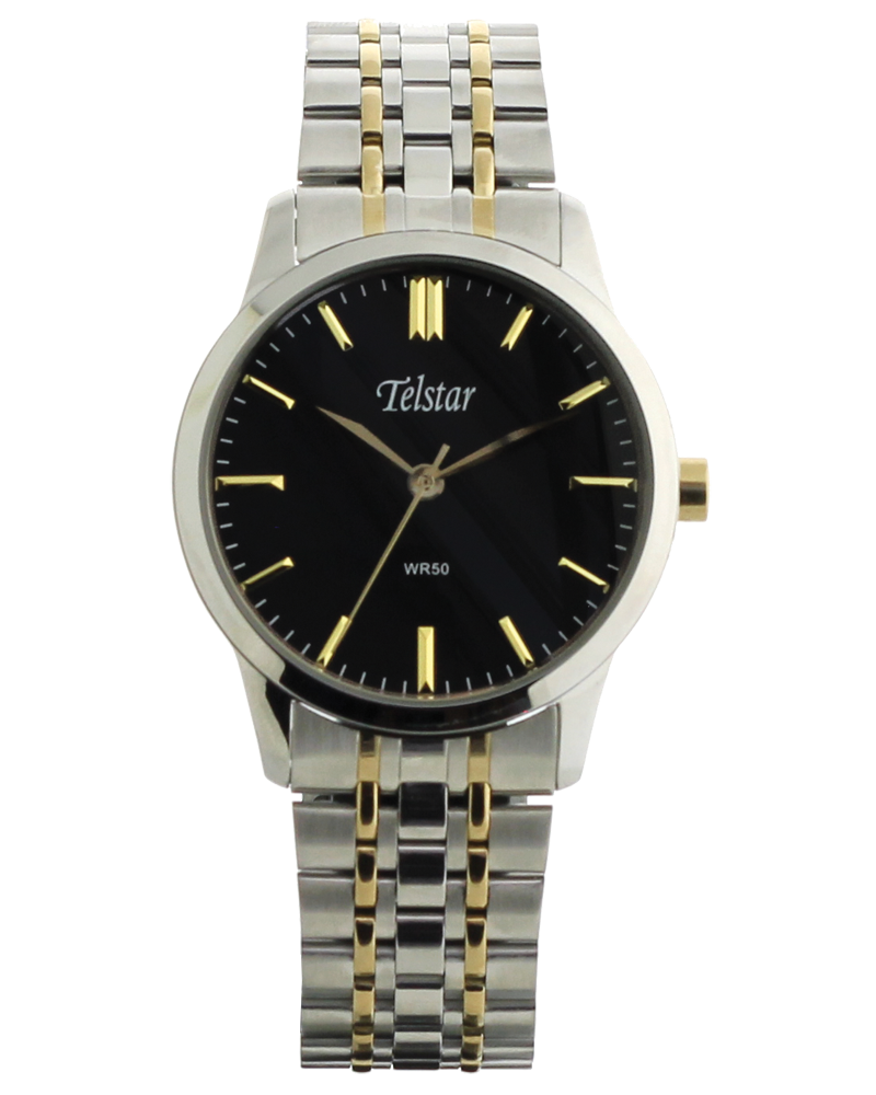 Telstar Men's Steel Two-tone Black Bracelet Watch M1062 BXK