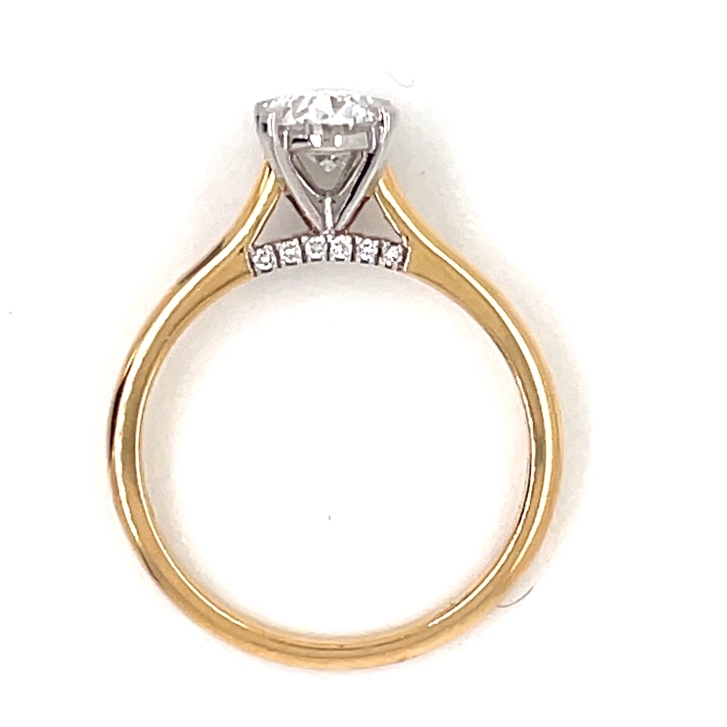18ct Yellow Gold Lab Grown Oval 1.01ct Solitaire Diamond Ring MI/R-19