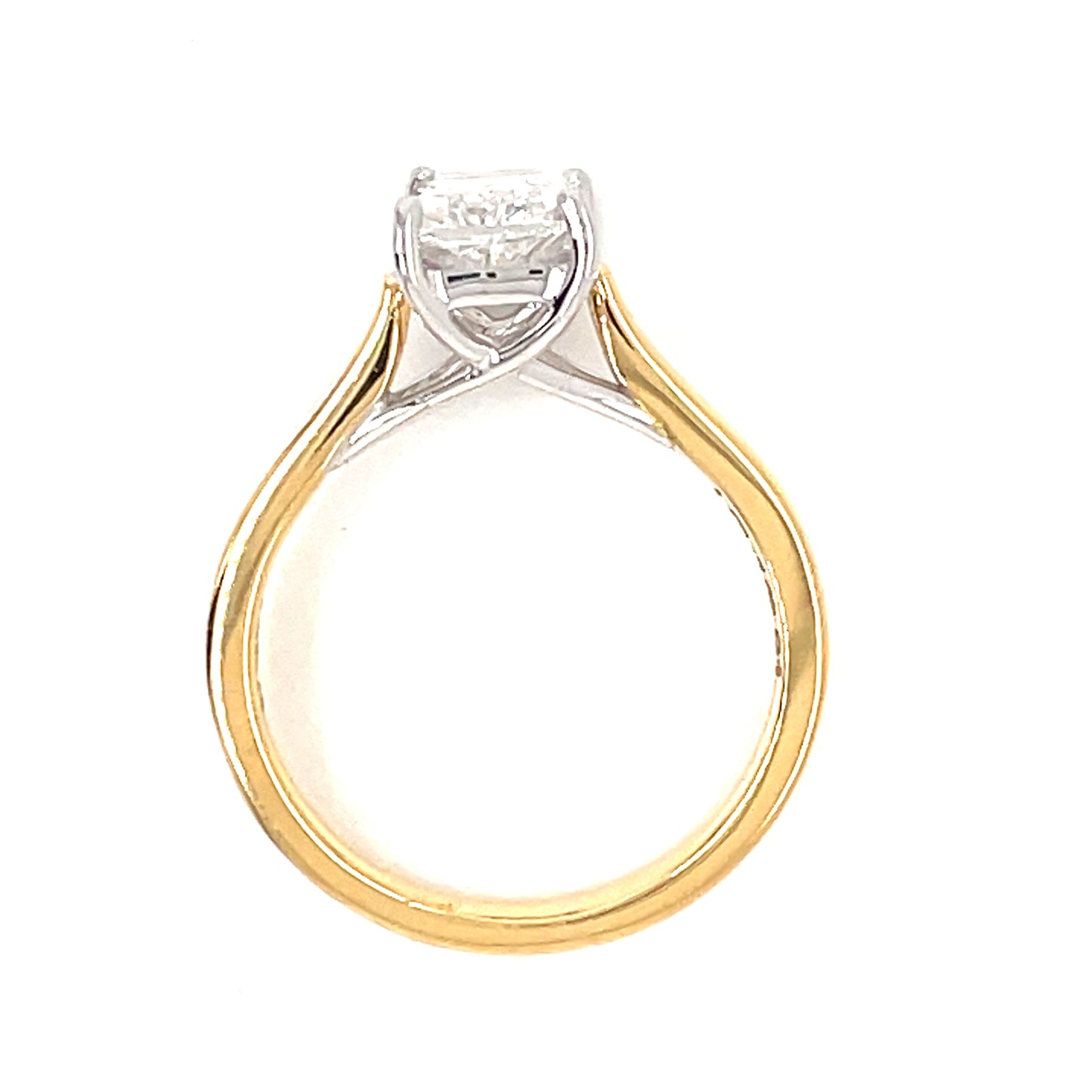 18ct Yellow Gold Lab Grown Radiant 2.01ct Solitaire Diamond Ring MI/R/223