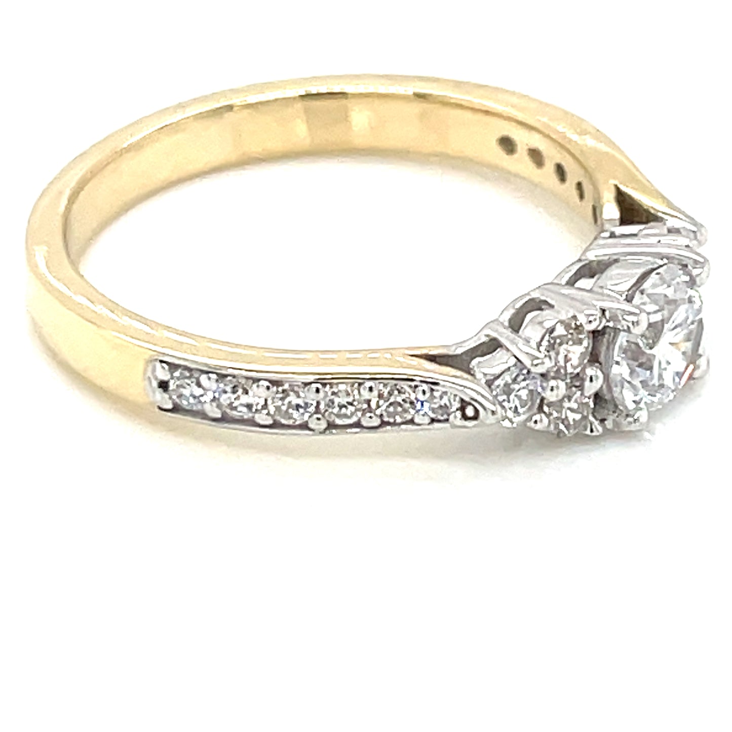 9ct Gold CZ Trilogy Style Ring GRZ312