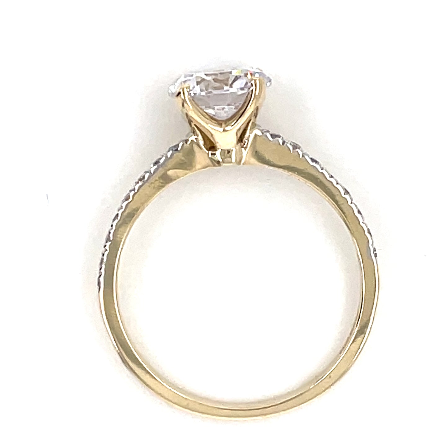 9ct Gold CZ Solitaire CZ Band Ring GRZ359