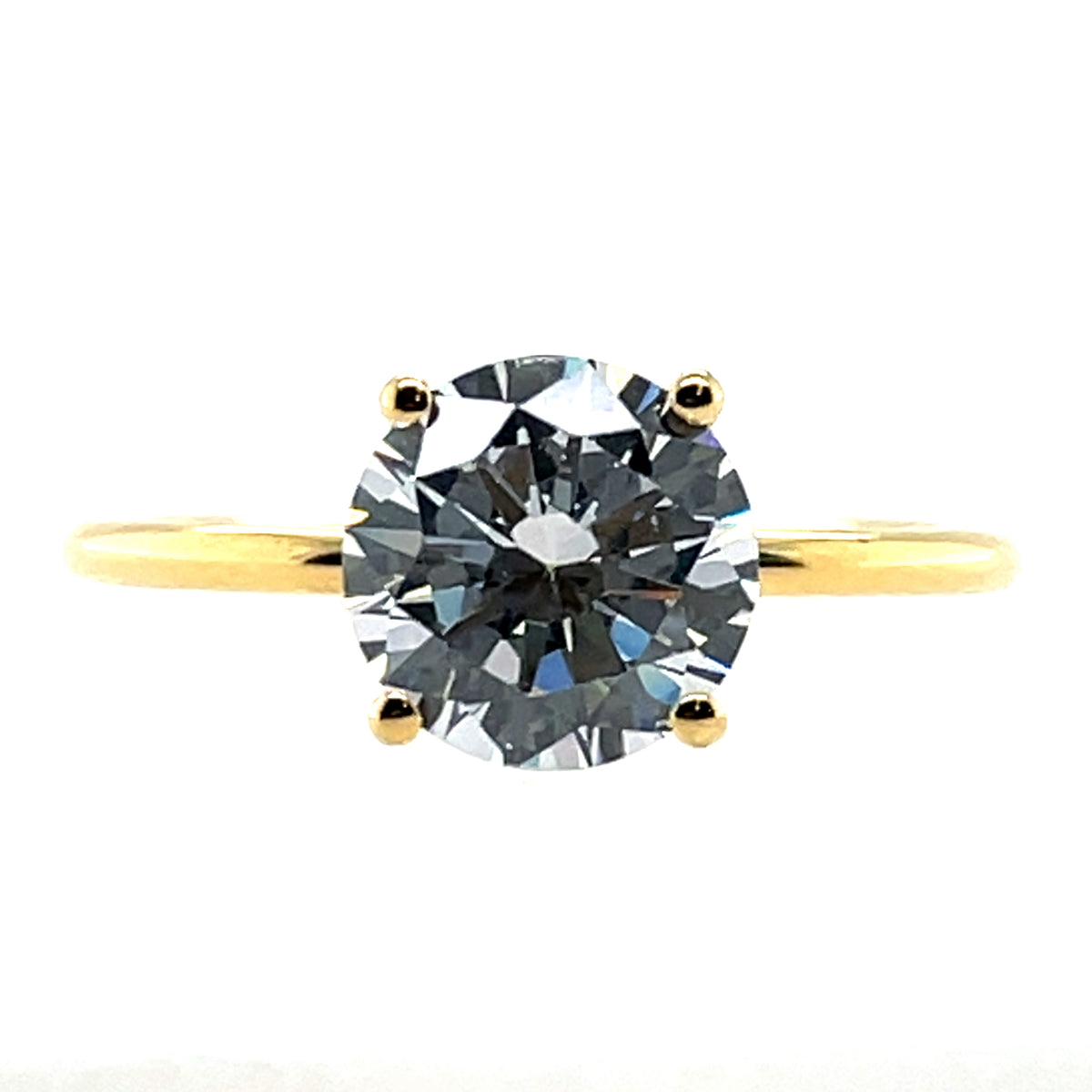 Gold Plated Silver CZ Solitaire Ring N2167