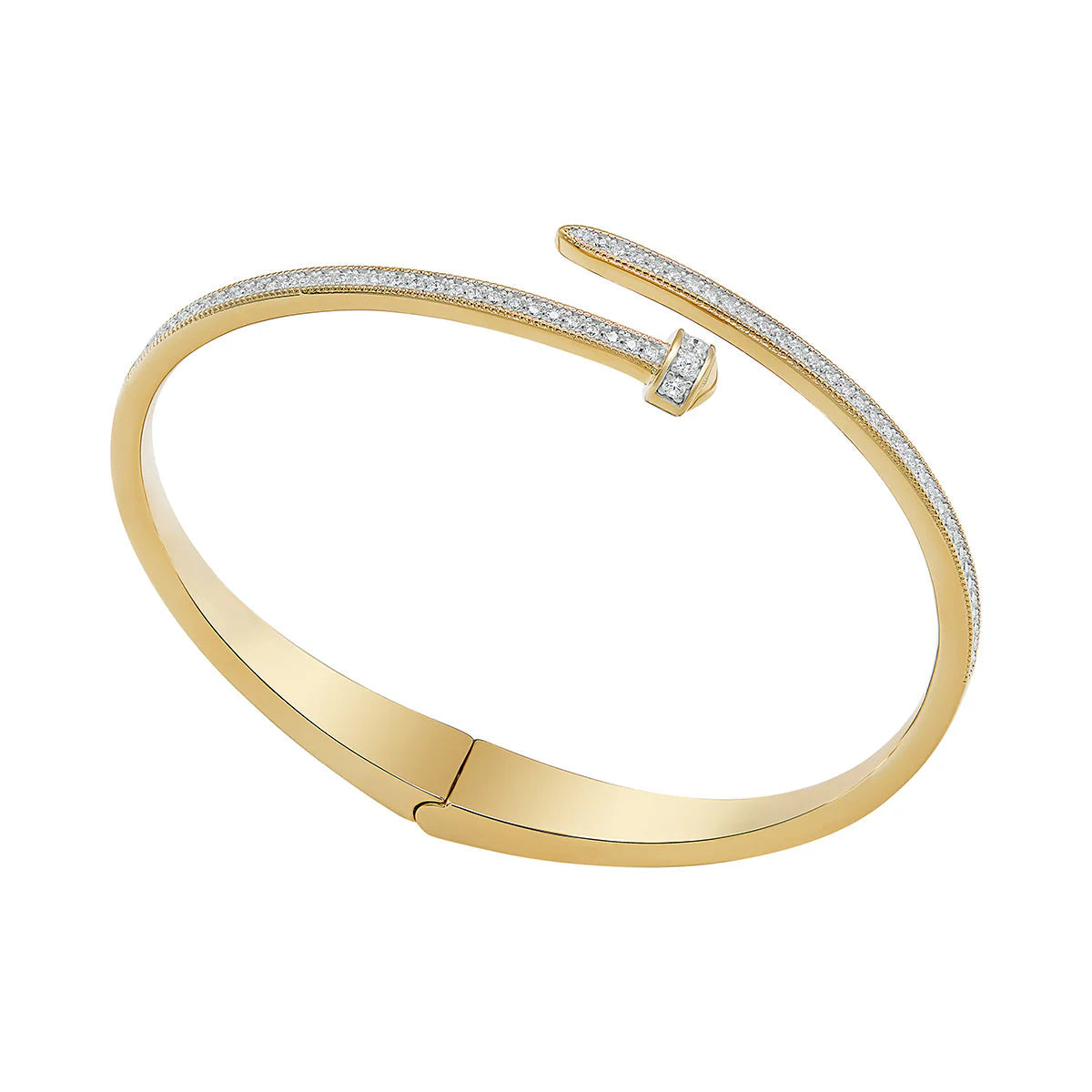 Gold Plated CZ Nail Bangle N5053