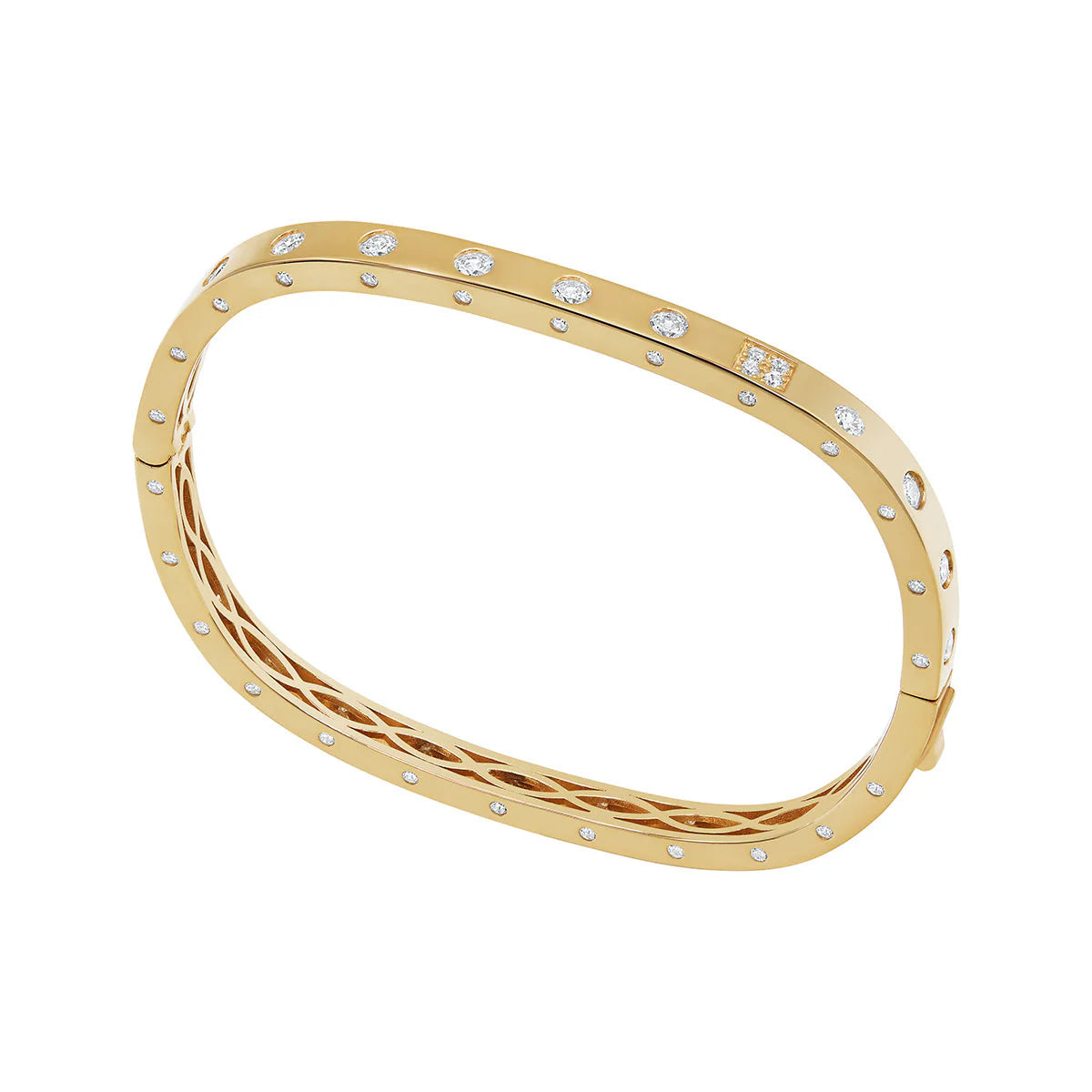 Gold Plated CZ Rectangle Bangle N5055