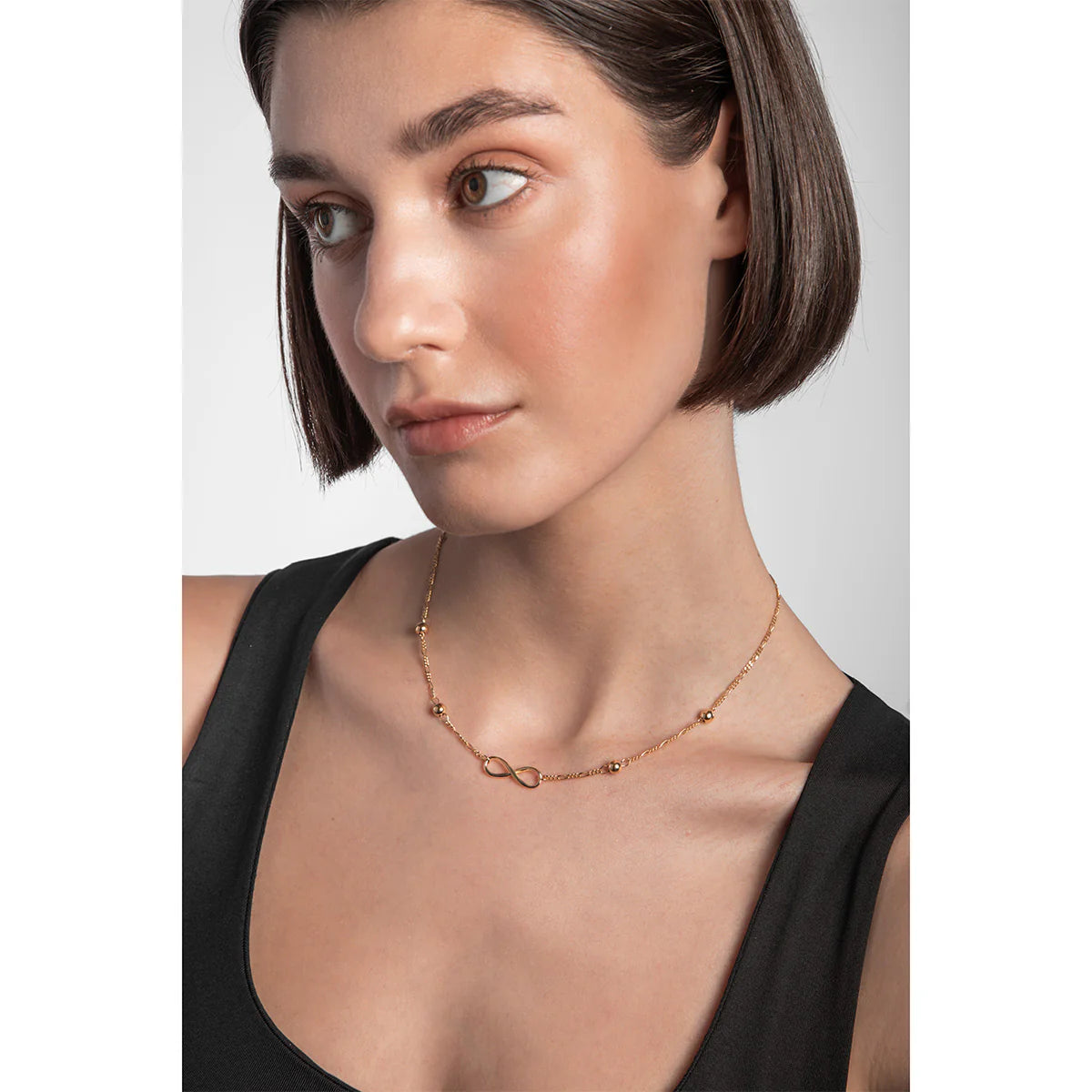 Gold Plated Infinity Link Necklace N9192