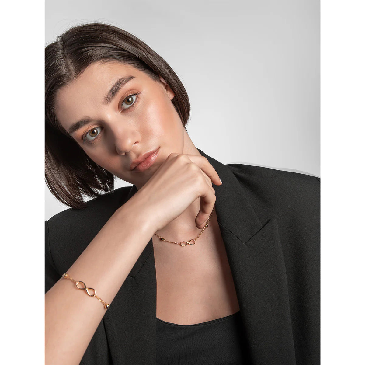 Gold Plated Infinity Link Necklace N9192