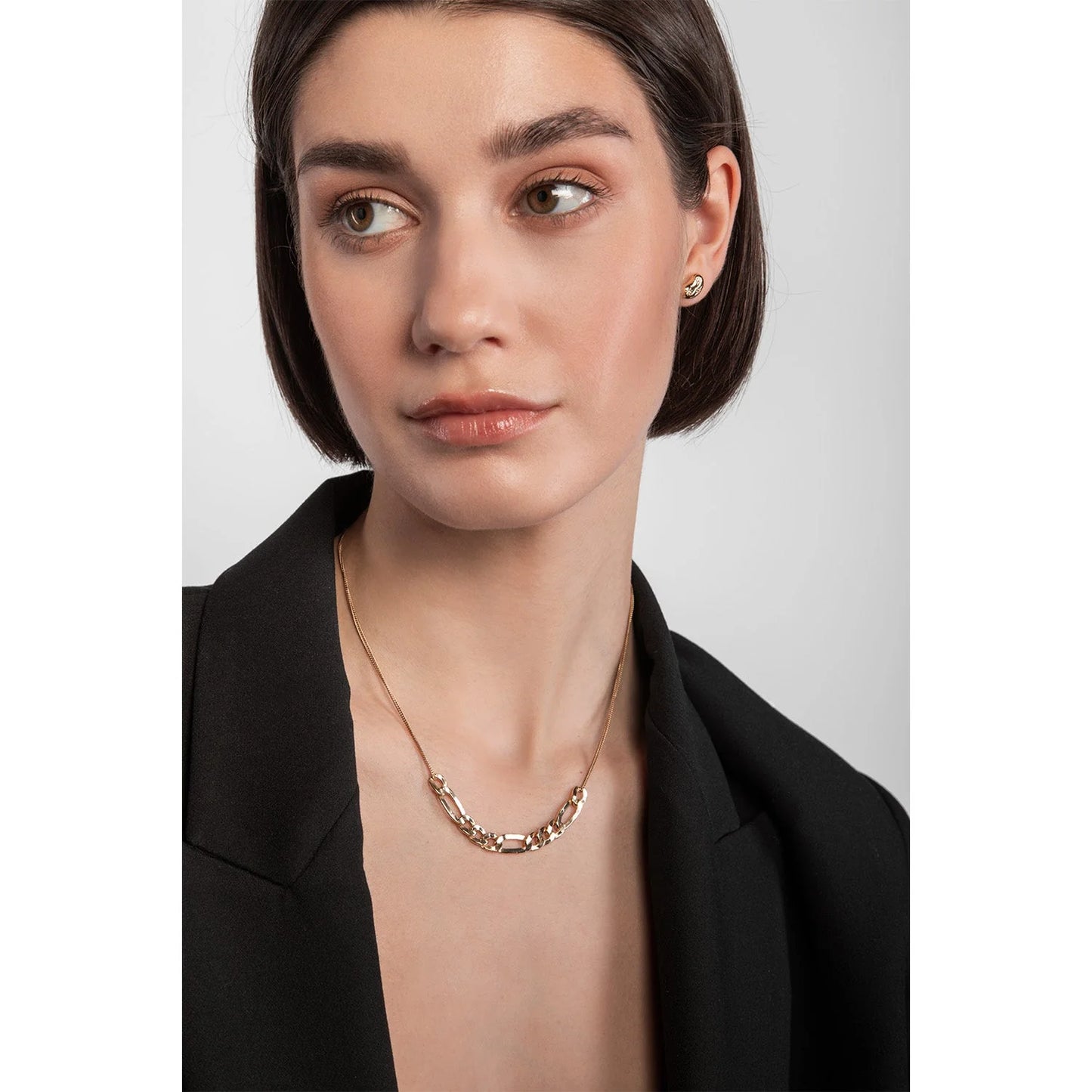 Gold Plated Figro Linked Chain Necklace N9193