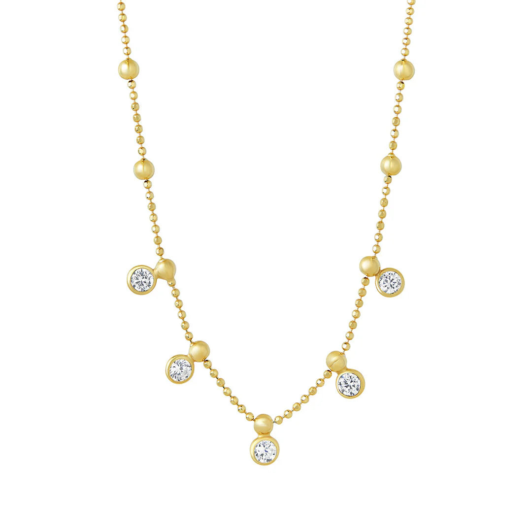 Gold Plated CZ Charm Necklace N9214