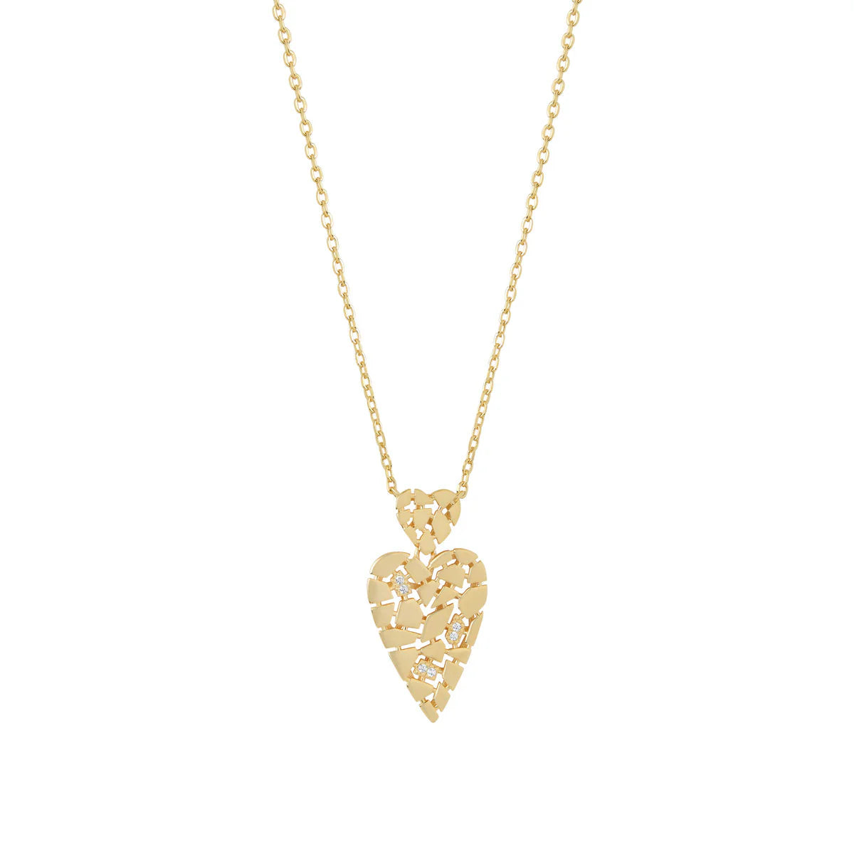 Gold Plated Cz Large Heart Pendant N9227