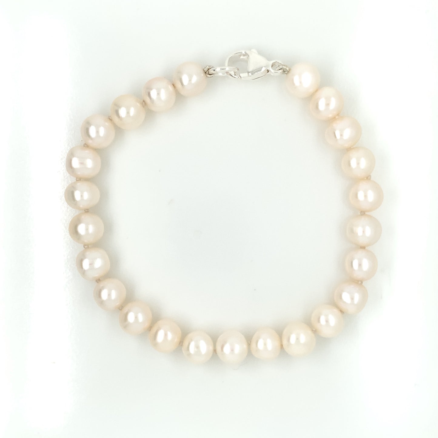 Freshwater Pearl 7/7.5mm Bracelet on Silver Clasp NB7004