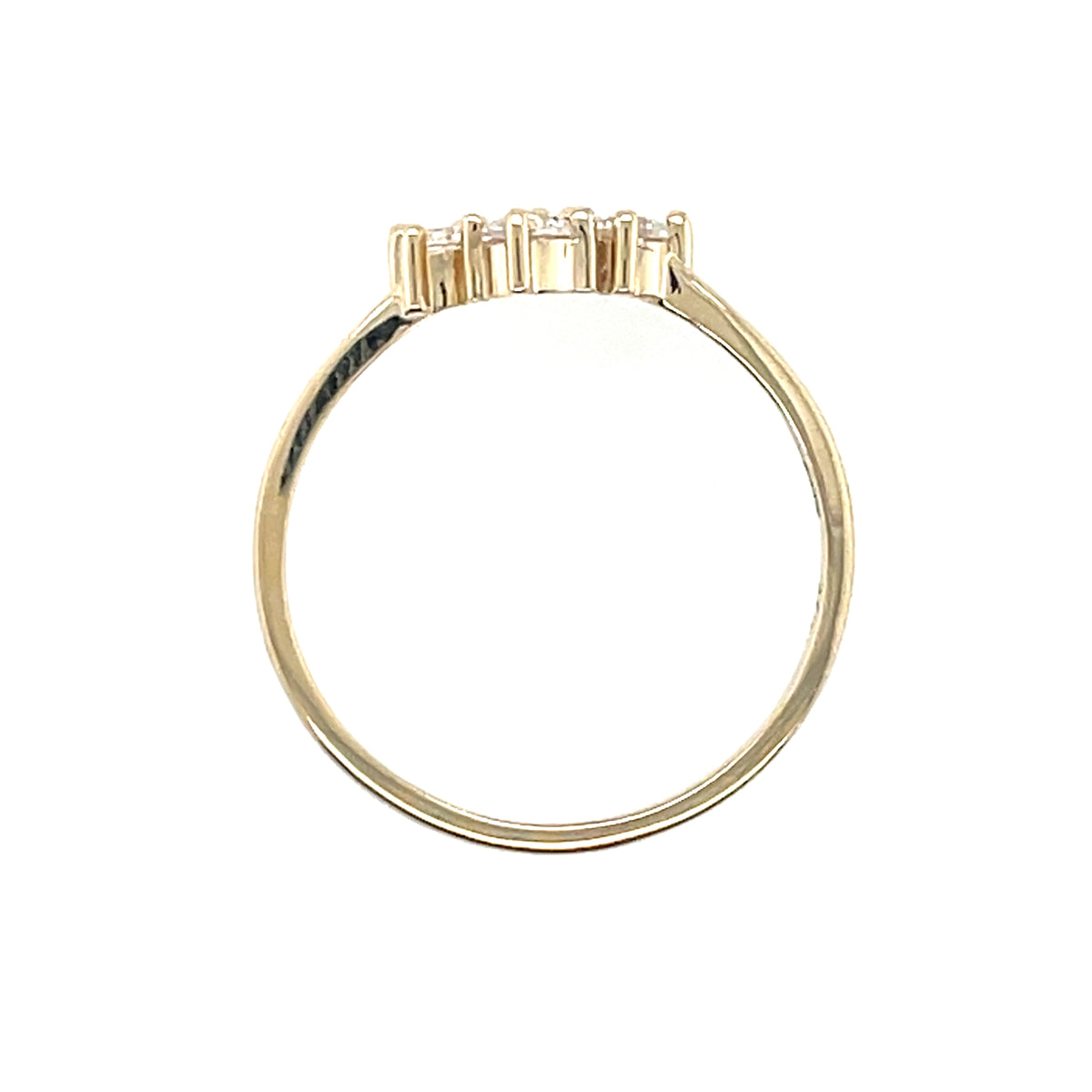 9ct Gold CZ Triple CZ Ring GRZ407