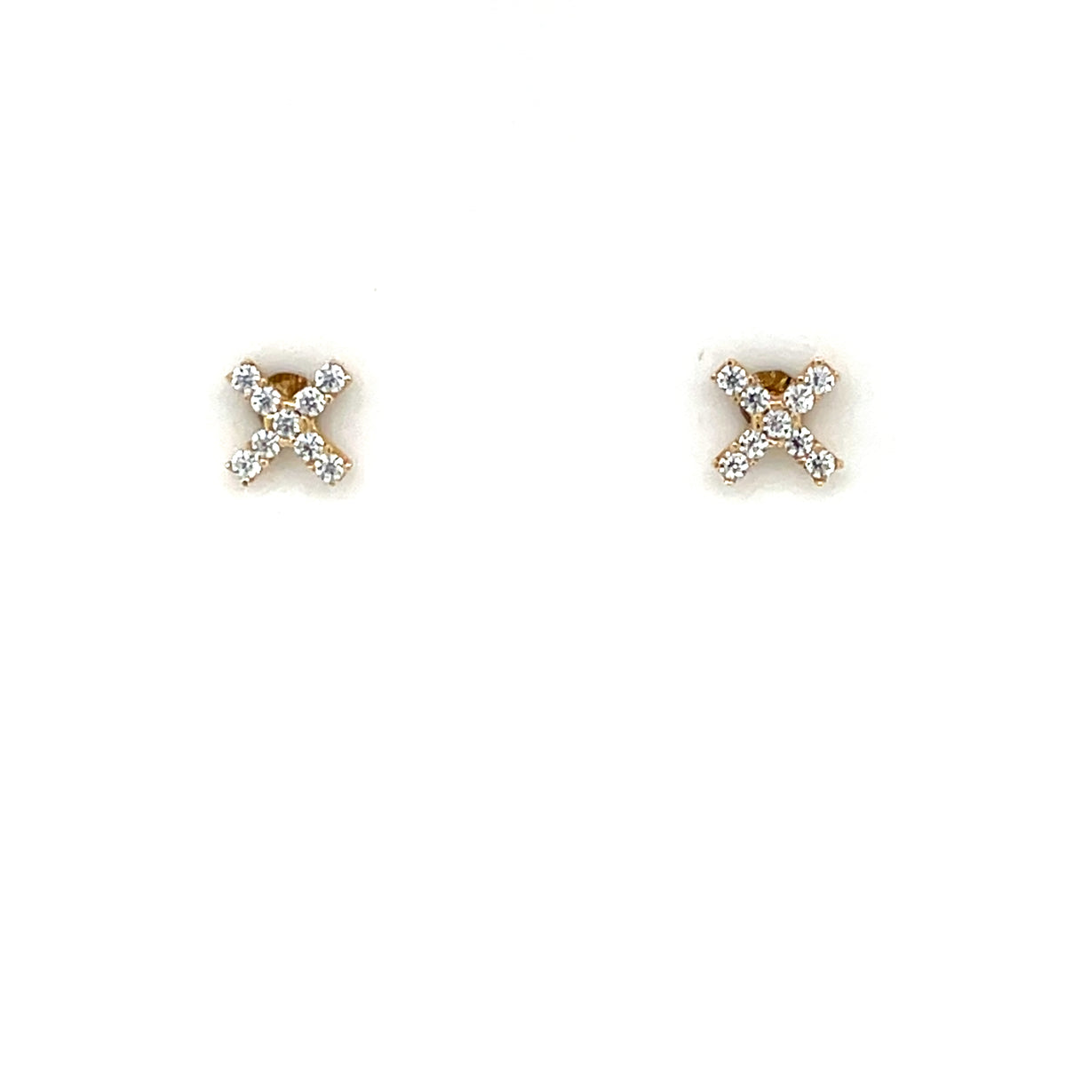 9ct Gold CZ Kiss Stud Earrings GEZ809