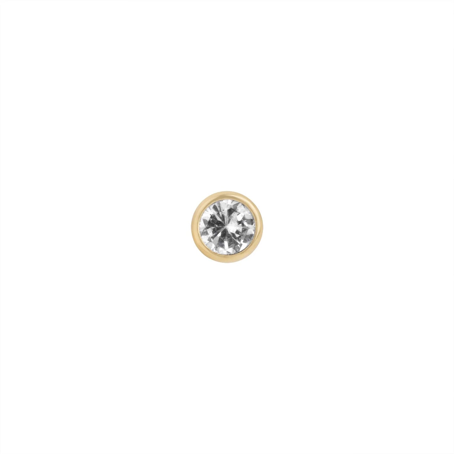 9ct Gold CZ Round Piercing Earring NG3701