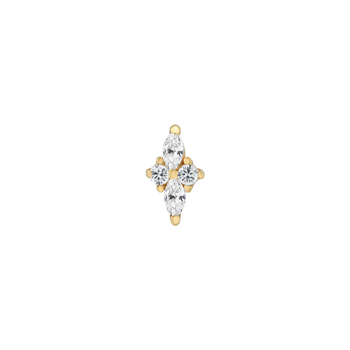 9ct Gold Cz Diamond Shape Piercing Earring NG3756