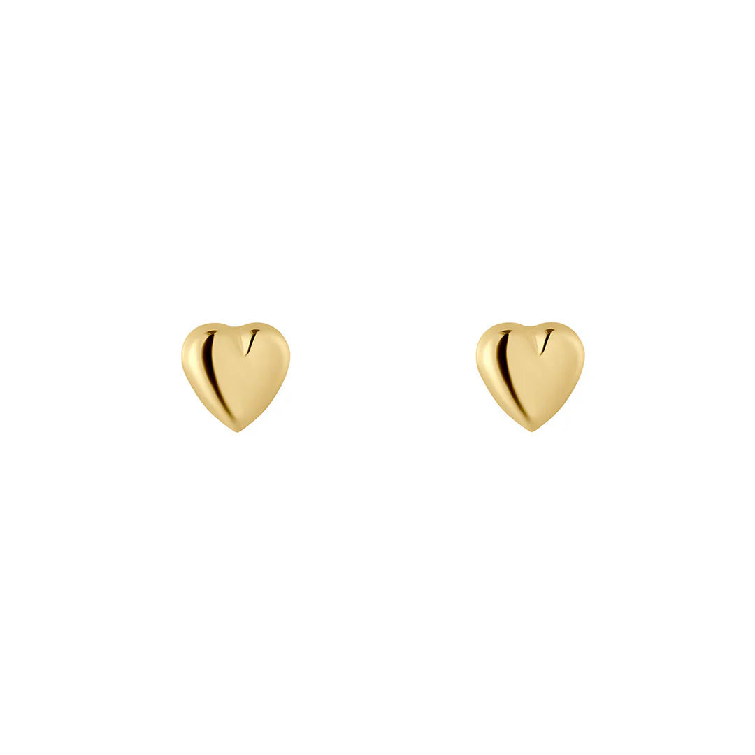 9ct Gold Small Bubble Heart Stud Earrings GE1043