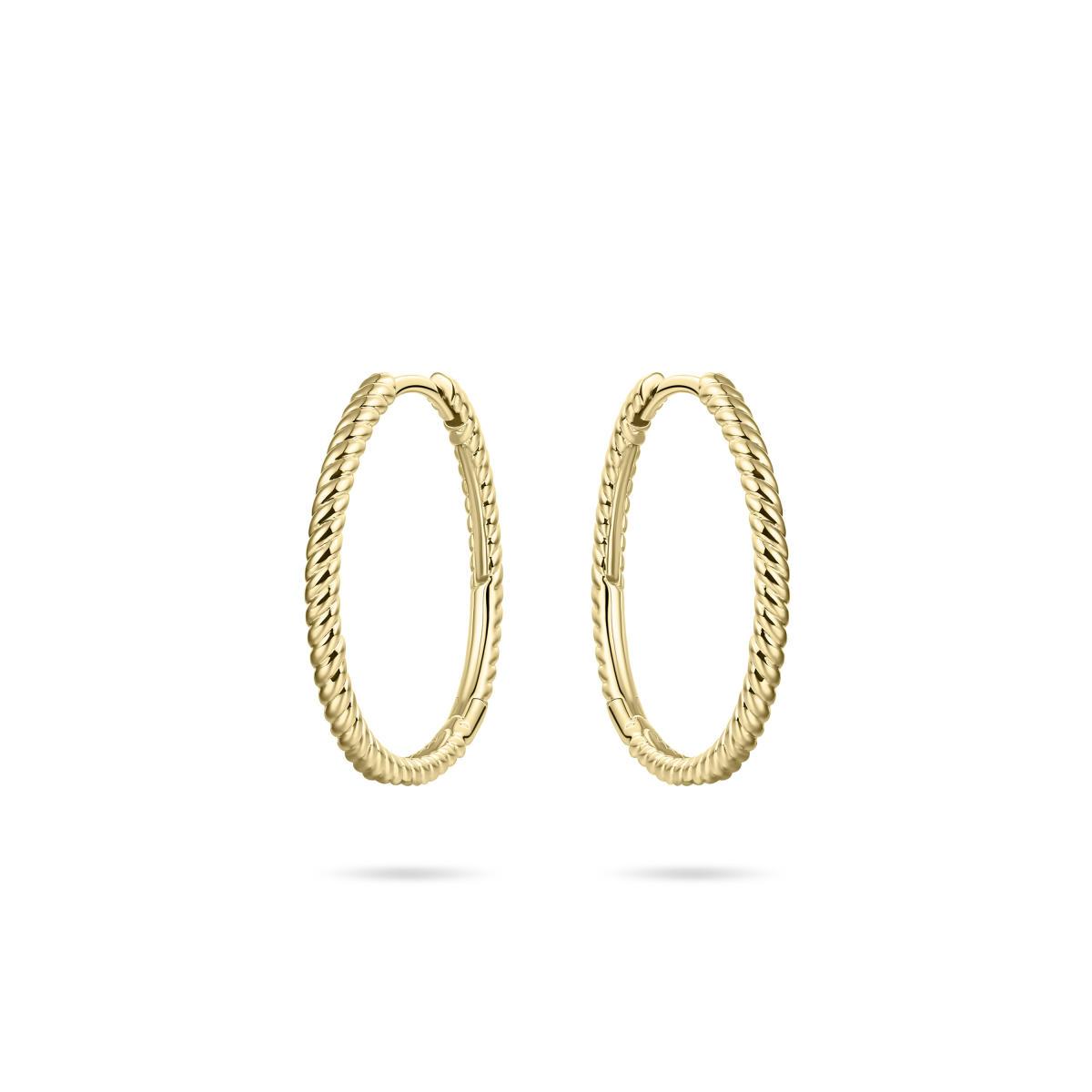 9ct Gold 20mm Rope Design Hoop Earrings NGKCJ1/20