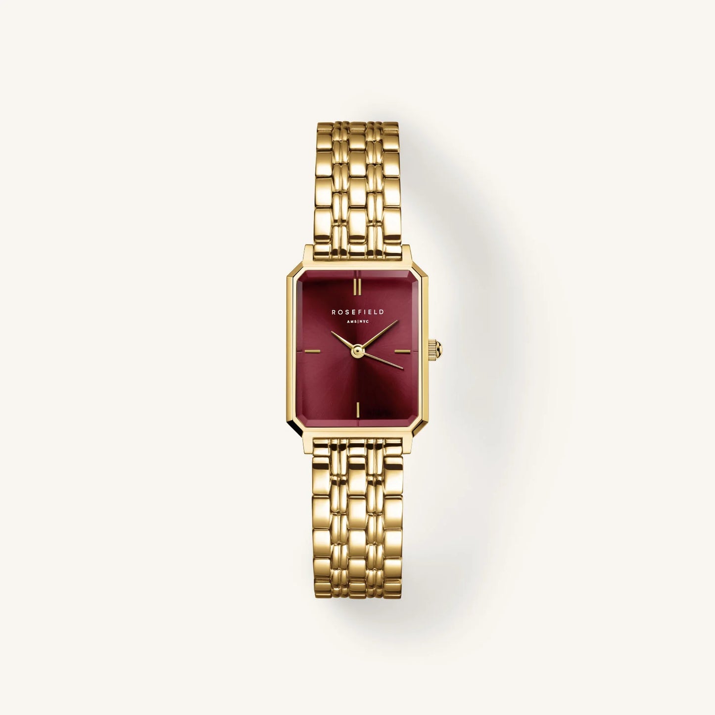 Rosefield Octagon XS Gold Burgundy Watch OBGSG-O83